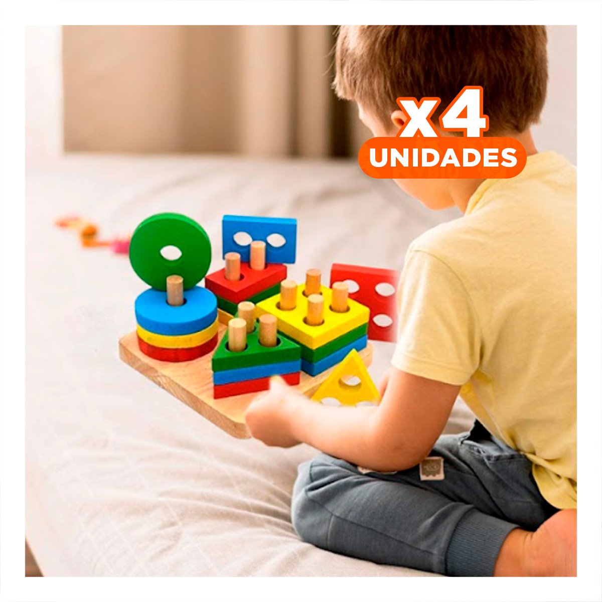 PACK4 JUGUETE DE ENCAJE DIVERTIDO DE 4 FIGURAS MULTICOLOR EDUCATIVO - 1