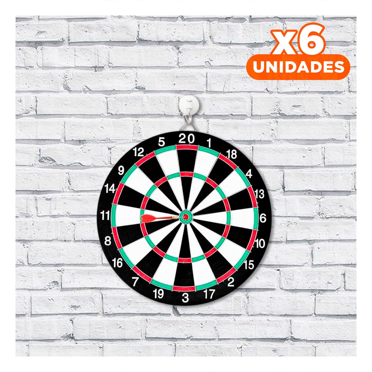 PACK6 BLANCO CIRCULAR DE MADERA PARA DARDOS RECREATIVOS YREGALO STICKER - 1