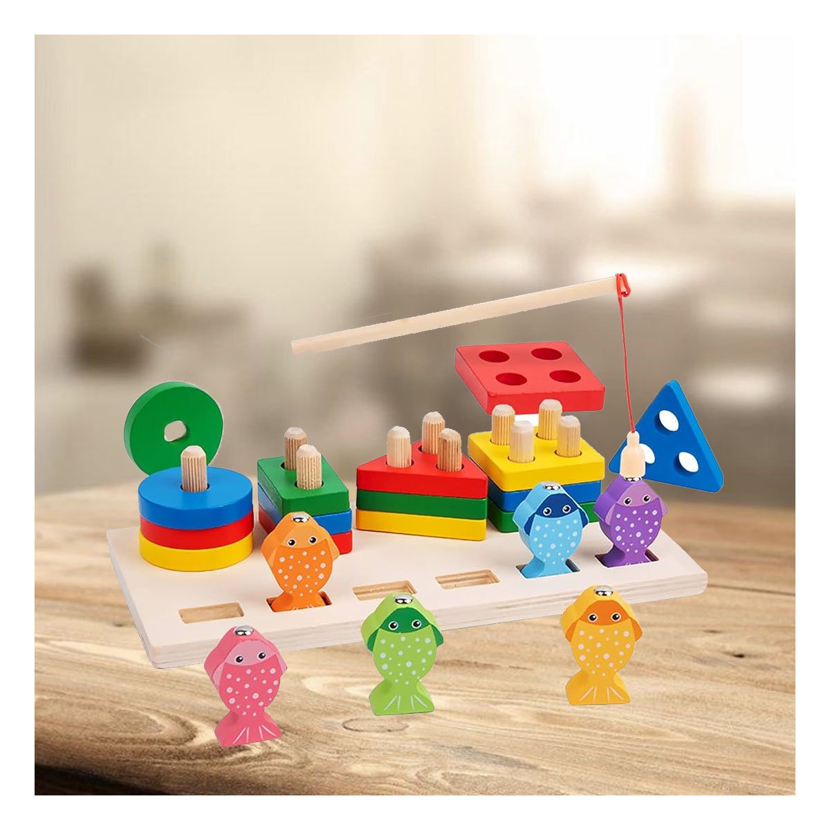 PACK6 ENSAMBLE GEOMETRICO Y PECES CREATIVO DIVERTIDO YPAPEL REGALO - 2
