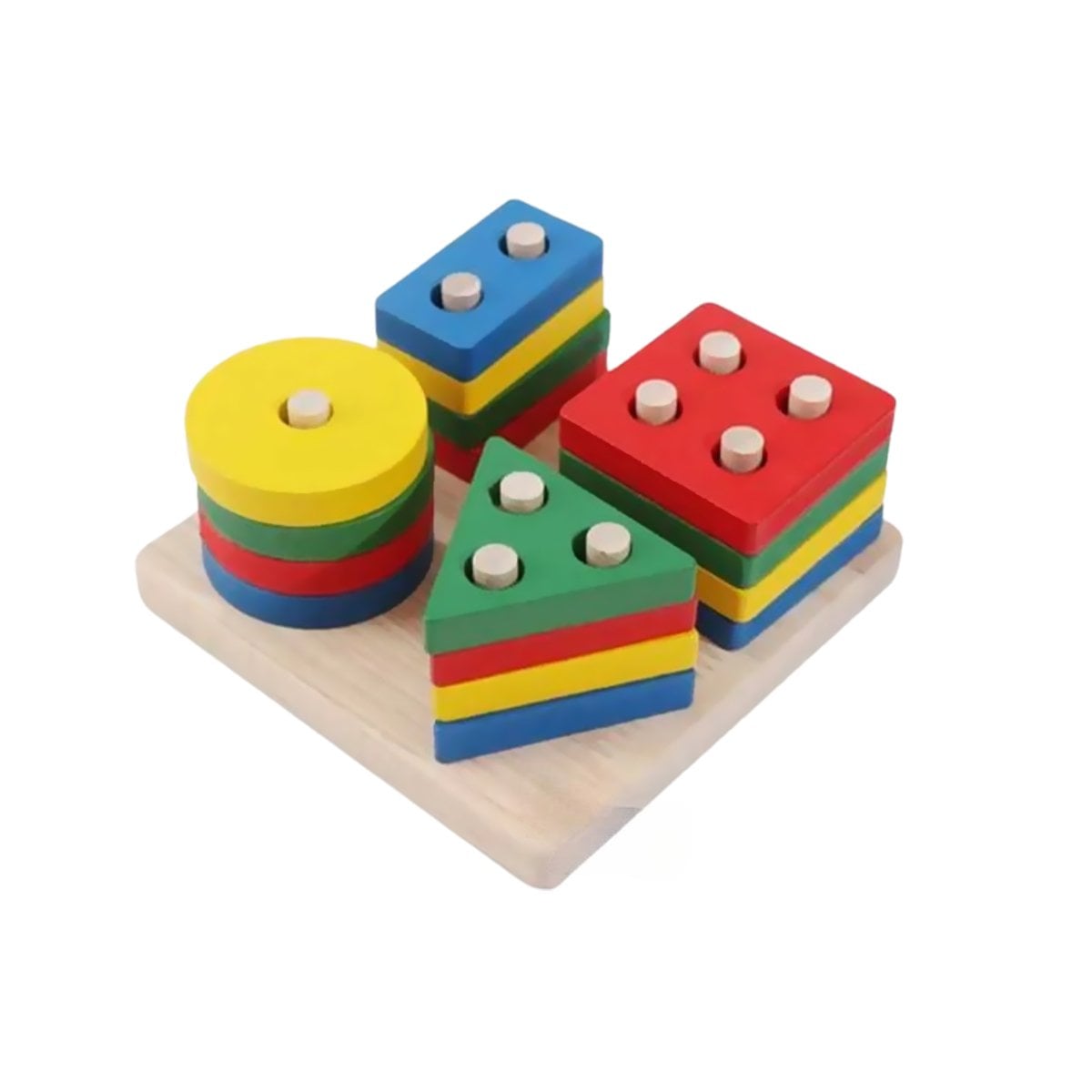 PACK2 JUGUETE DE ENCAJE EDUCATIVO DE 4 FIGURAS MULTICOLOR INTERACTIVO YREGALO STICKER - 2