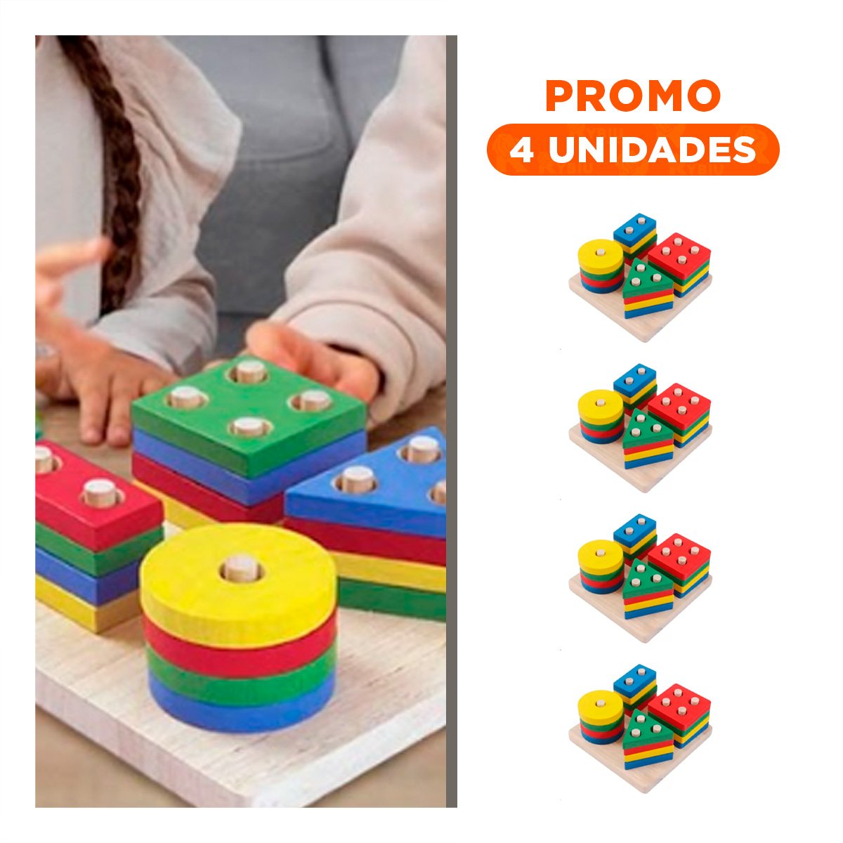 PACK4 PLANTADO DE 4 FIGURAS MULTICOLOR DIDACTICO Y INTERACTIVO YREGALO STICKER - 1