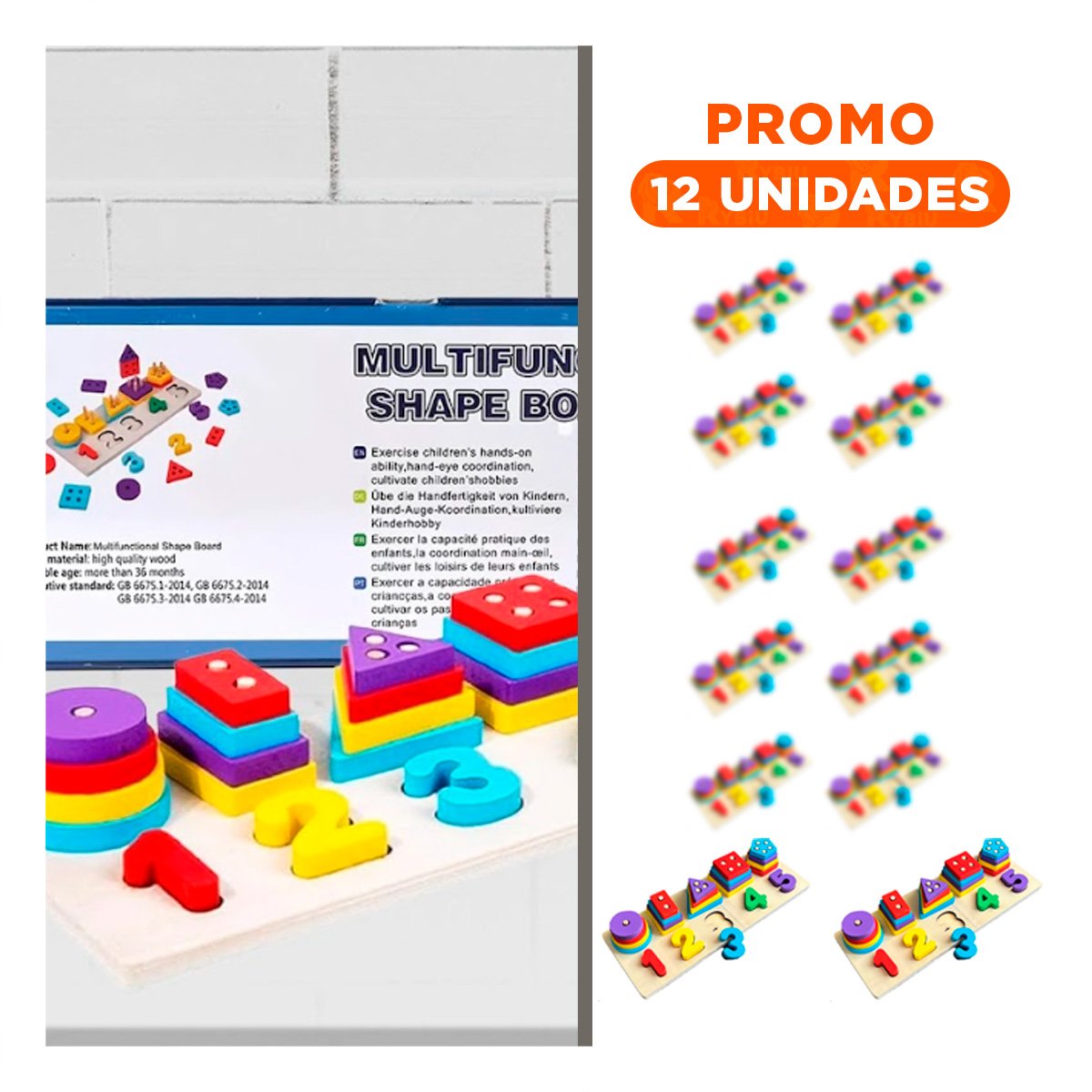 PACK12 PIEZAS MULTIFUNCIONAL FIGURAS Y NUMEROS CREATIVO YREGALO STICKER - 1
