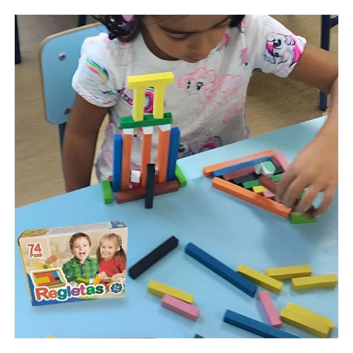 PACK6 SET MULTICOLOR DE REGLETAS CON 74 PIEZAS NUMERICAS - 2