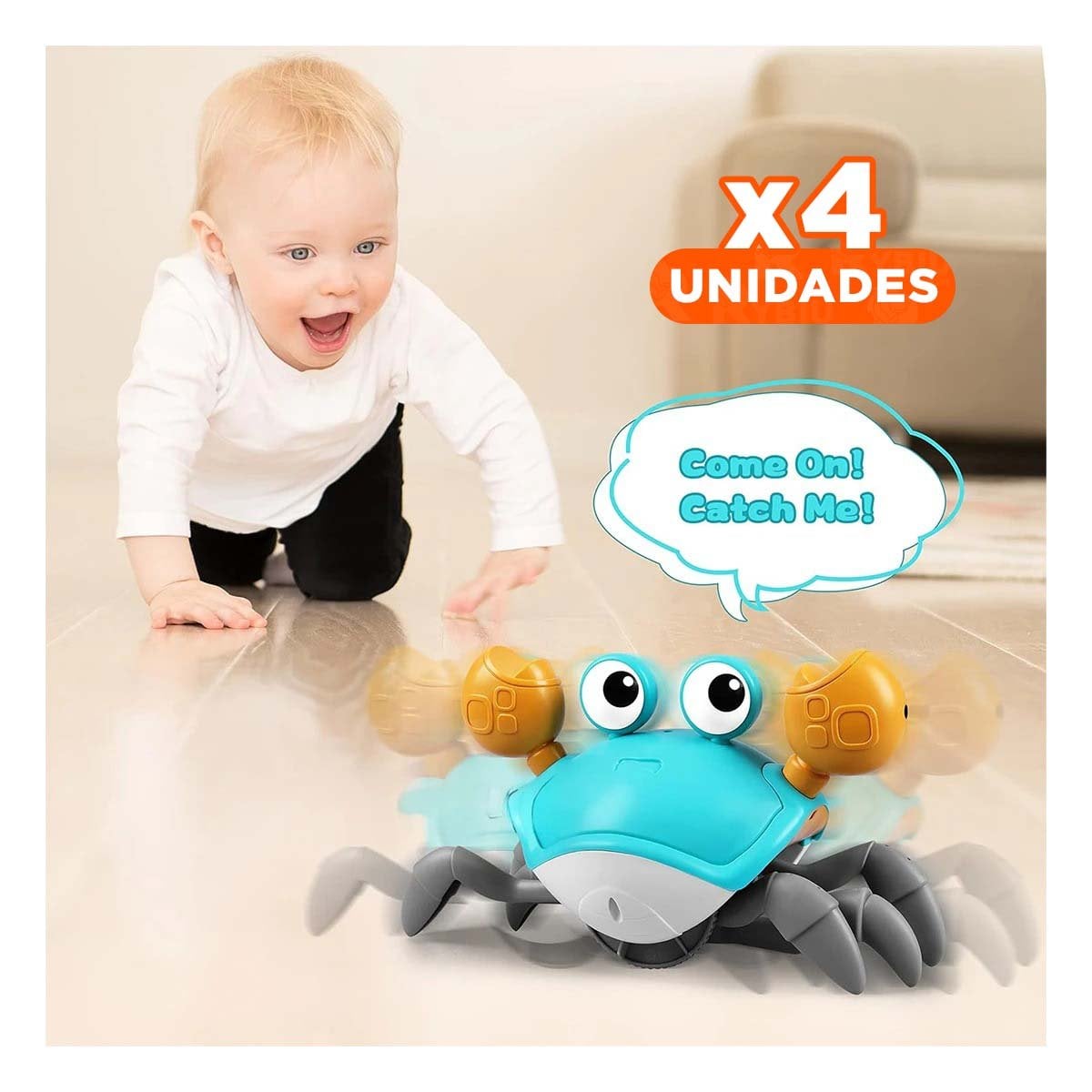PACK4 AMIGABLE A CUERDA CELESTE PARA JUEGO EN CASA CON DISENO ALEGRE - 1