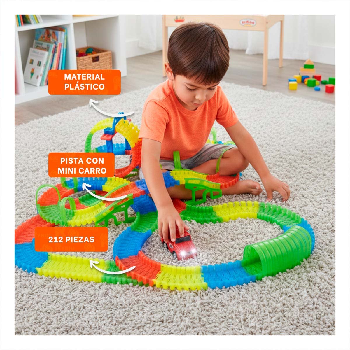 PACK2 SET INTERACTIVO CON MINI CARRO Y PIEZAS PARA DIVERSION CONTINUA - 5
