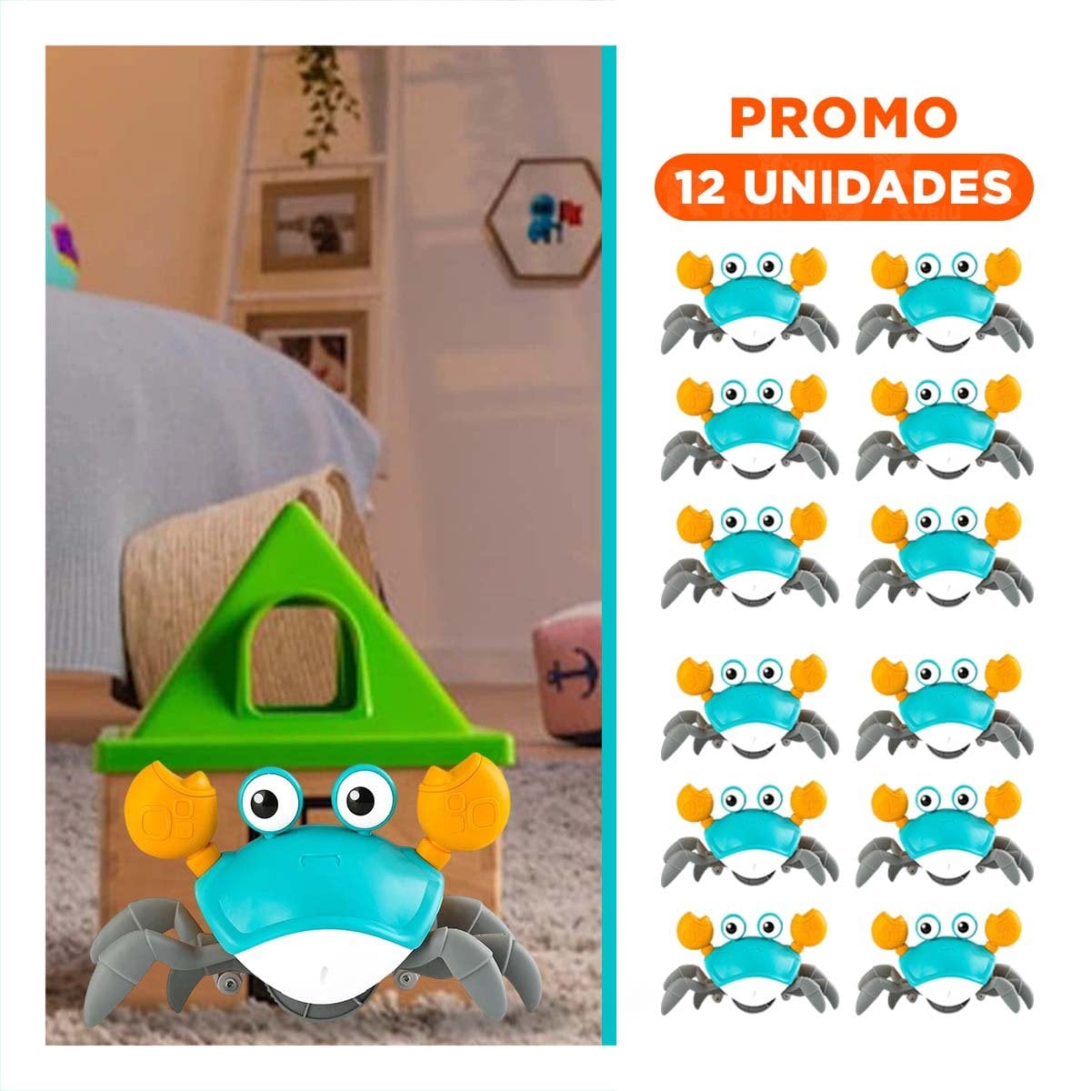 PACK12 LLAMATIVO MARINO A CUERDA CELESTE PARA JUEGO EN CASA YREGALO STICKER - 1
