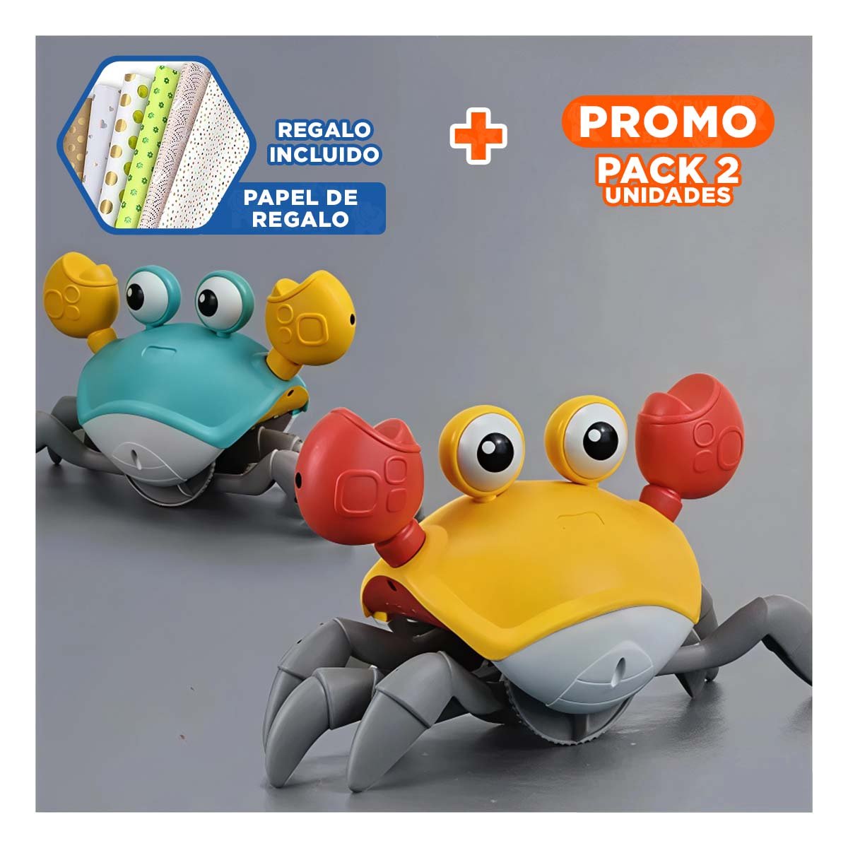 PACK2 COMPACTO A CUERDA CELESTE PARA JUEGO EN CASA CON FORMA MARINA YPAPEL REGALO - 1