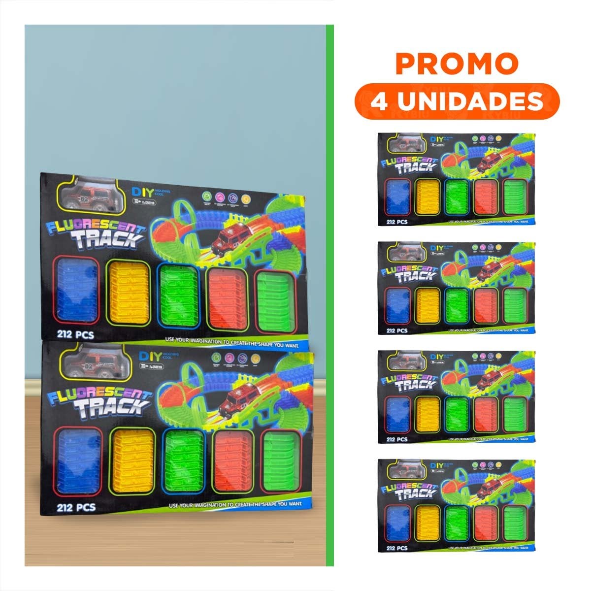 PACK4 ESTACION INTERACTIVA CON MINI CARRO Y ACCESORIOS PARA DIVERSION YREGALO STICKER - 1