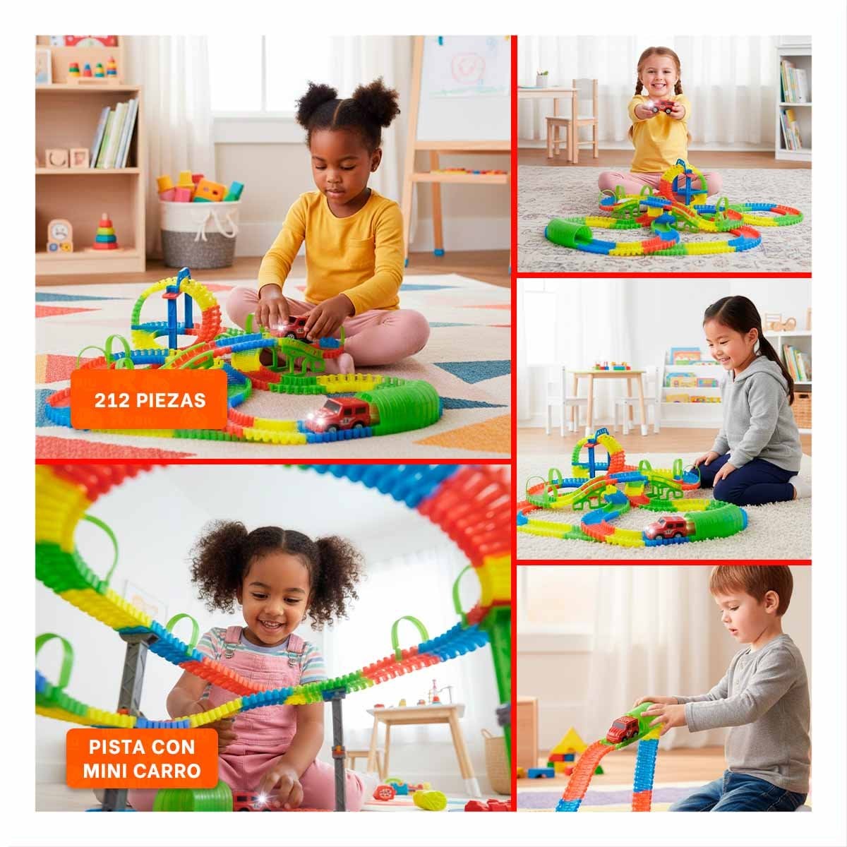 PACK4 ESTACION INTERACTIVA CON MINI CARRO Y ACCESORIOS PARA DIVERSION YREGALO STICKER - 2