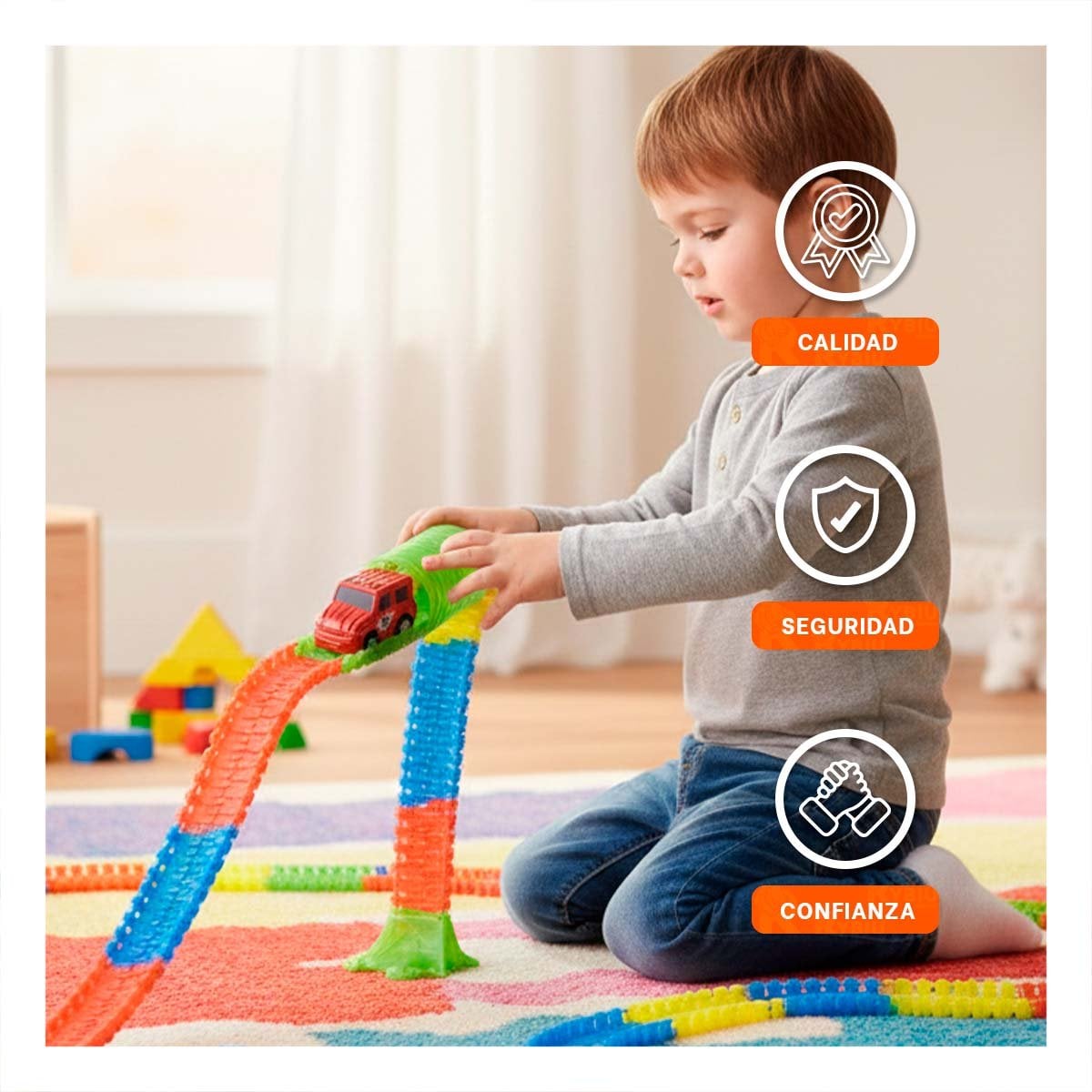 PACK4 PAQUETE INTERACTIVO CON MINI CARRO Y PIEZAS PARA JUEGO DINAMICO - 3