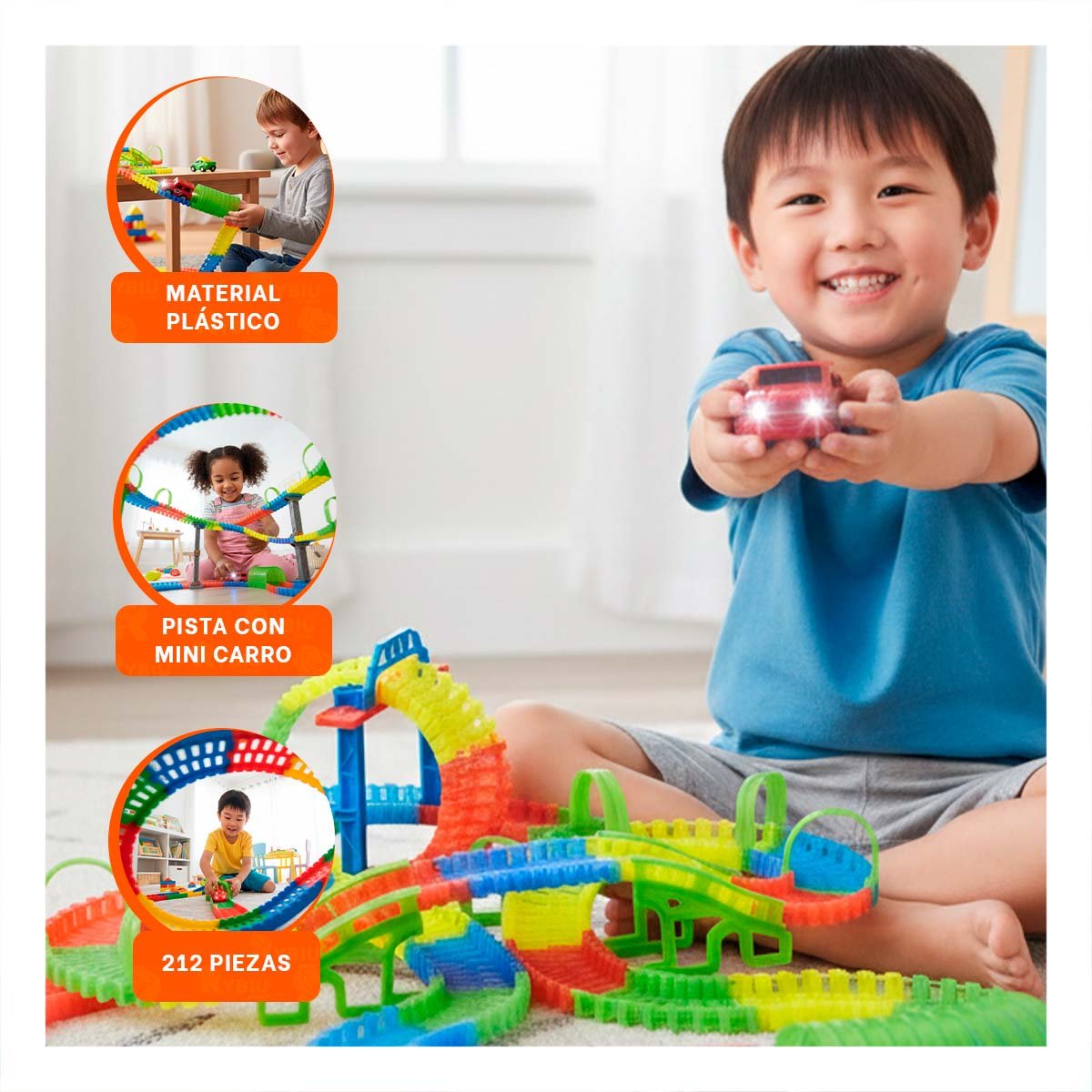 PACK4 PAQUETE INTERACTIVO CON MINI CARRO Y PIEZAS PARA JUEGO DINAMICO - 5