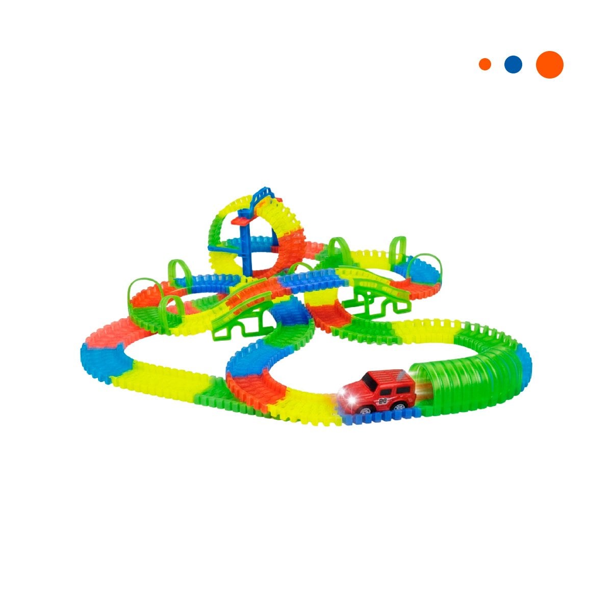 SISTEMA DE CARRERAS CON MINI CARRO Y PISTAS PARA JUEGO CREATIVO EN CASA YREGALO STICKER - 3