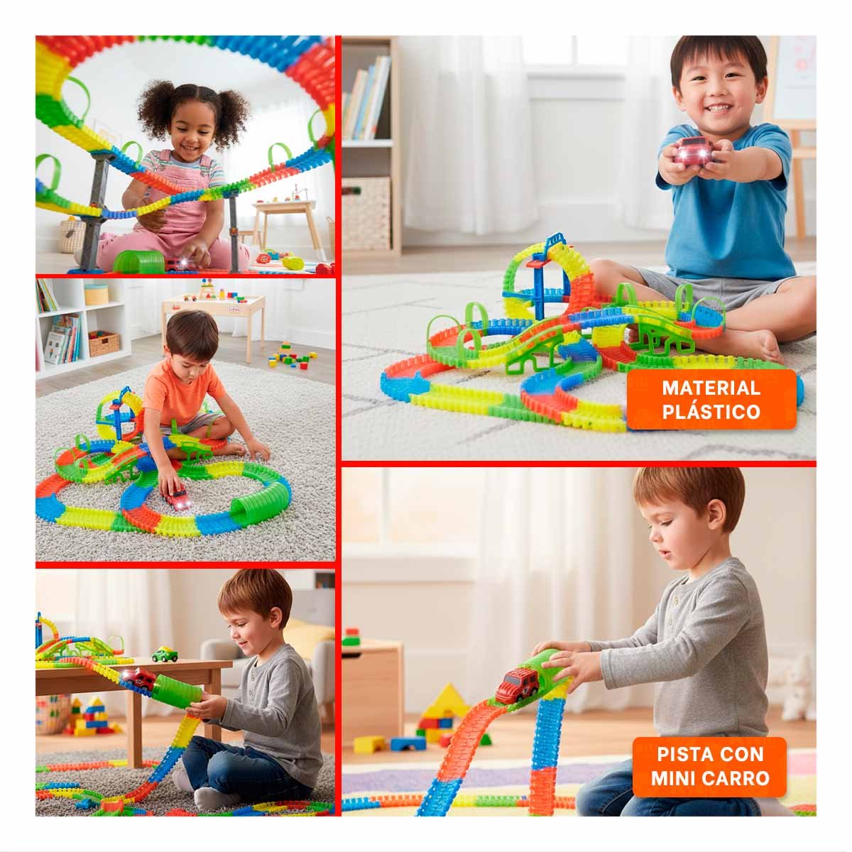 COLECCION DE CARRERAS CON MINI CARRO Y ACCESORIOS PARA JUEGO EN HOGAR YLIGAS REGALO - 5