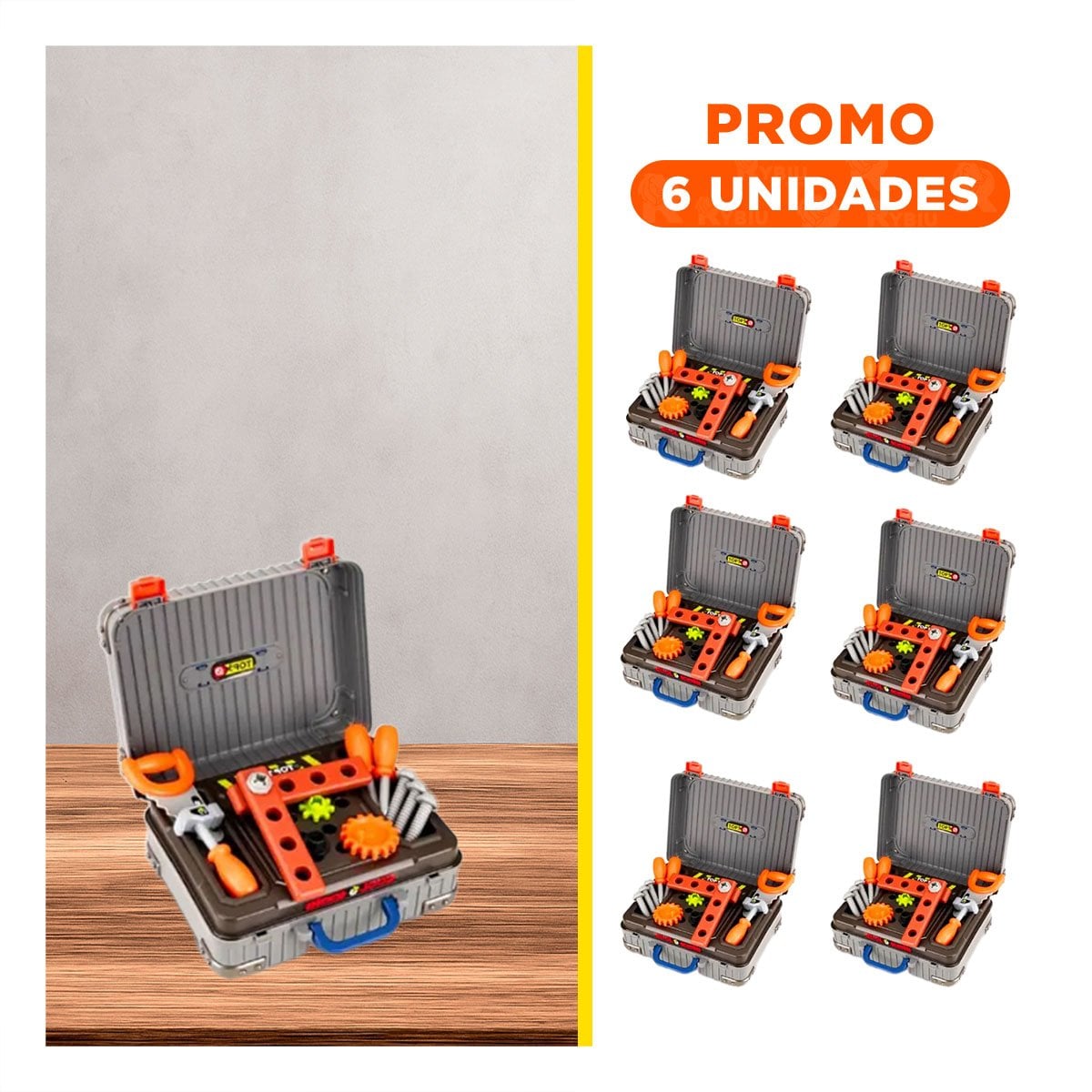 PACK6 MALETIN DE JUEGO CON HERRAMIENTAS 3 EN 1 PARA TALLER CREATIVO - 1
