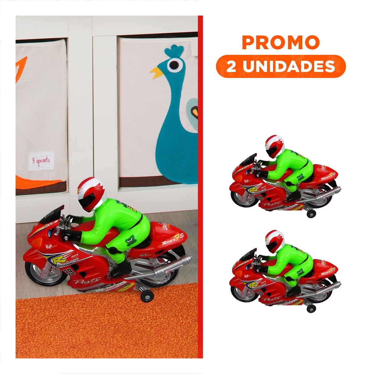 PACK2 MODELO DE CARRERA CON PILOTO ROJO PARA ESCENARIOS DE FANTASIA - 1