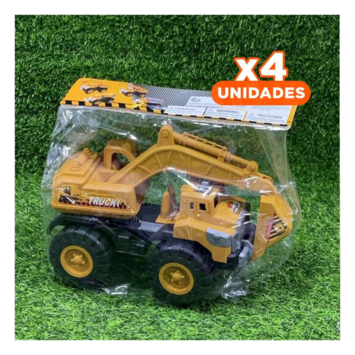 PACK4 BRAZO EXCAVADOR POSTERIOR LARGO 23X35CM AMARILLO PARA JUEGO DE CONSTRUCCION - 1