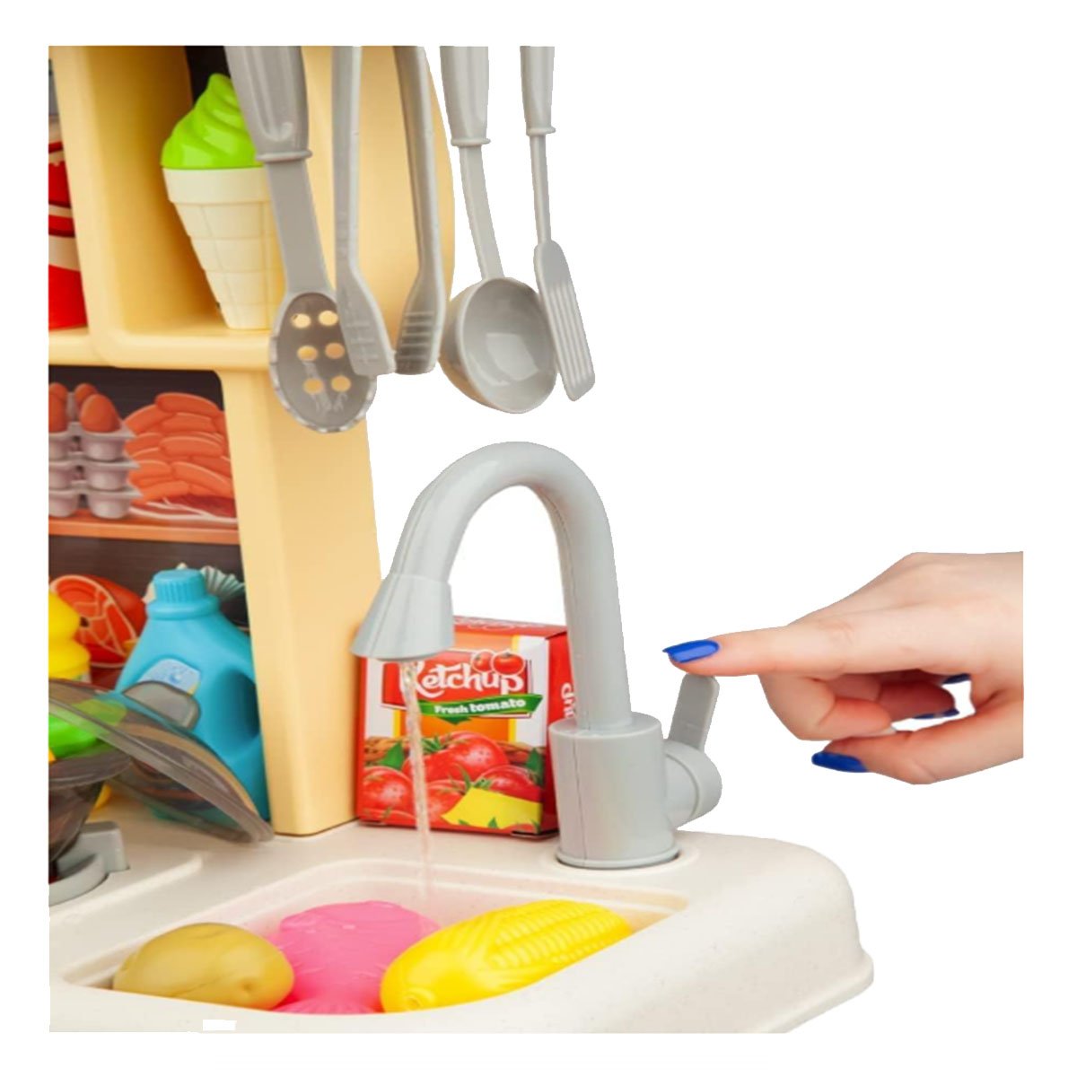 SET DE COCINA VERDE 64 PZS CON ACCESORIOS Y JUEGO DE AGUA YREGALO STICKER - 3
