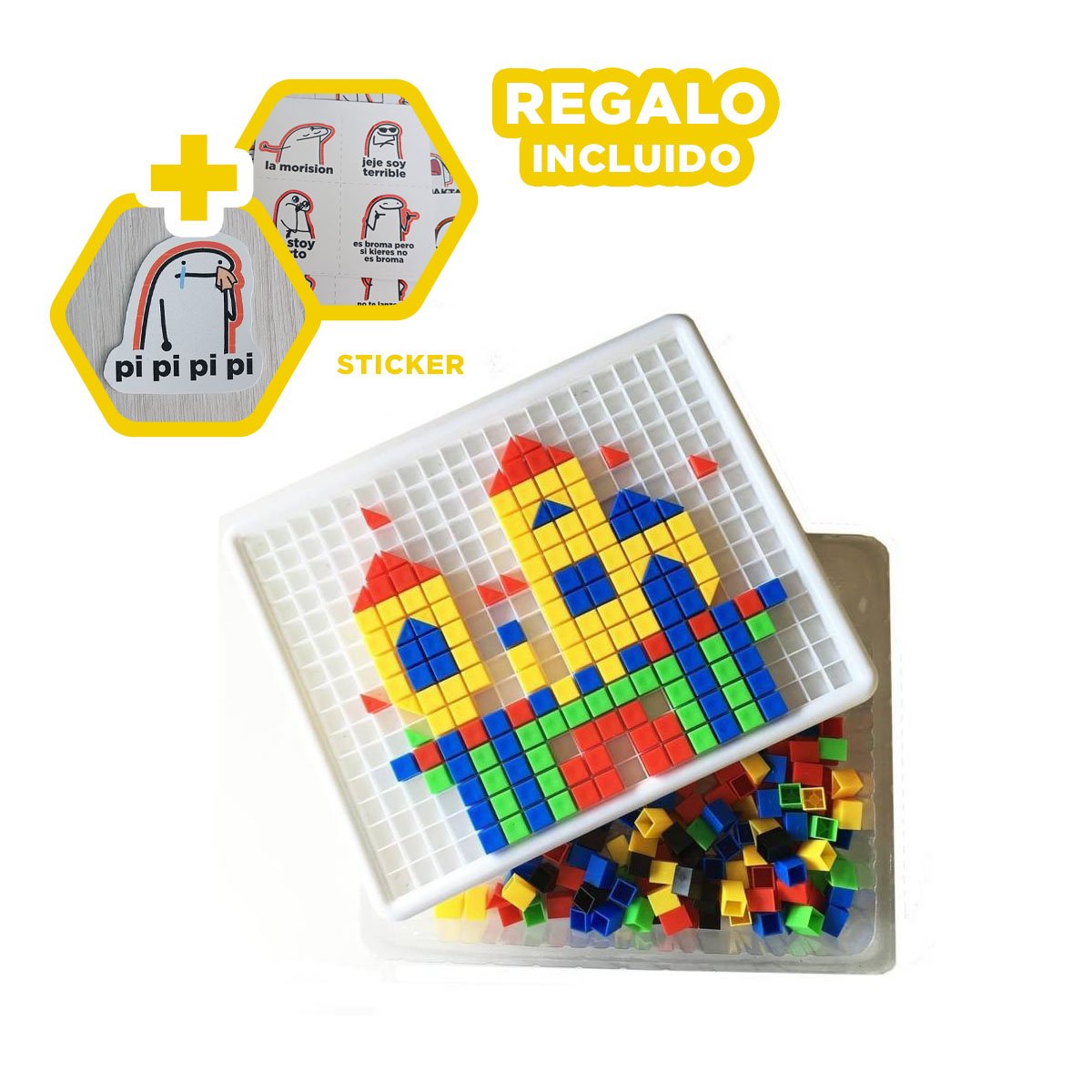 MOSAICO COLORIDO 490 PIEZAS MULTICOLOR PARA JUEGOS DE MESA EN HOGAR YREGALO STICKER - 1