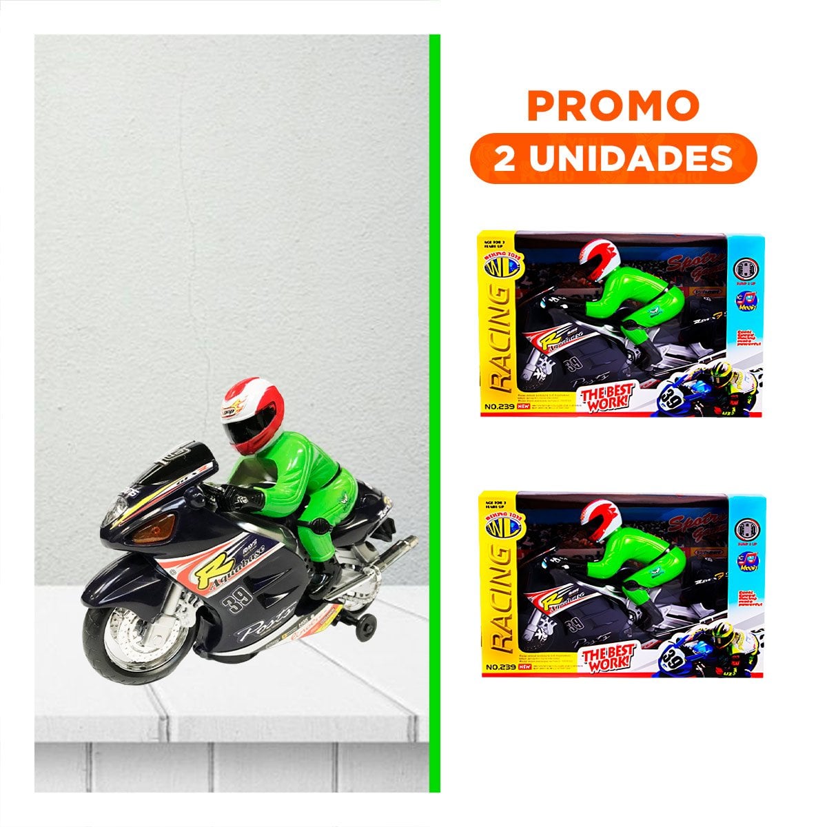 PACK2 UNIDAD INFANTIL CON PILOTO NEGRO PARA ESCENARIOS DE CARRERA IMAGINATIVOS - 1
