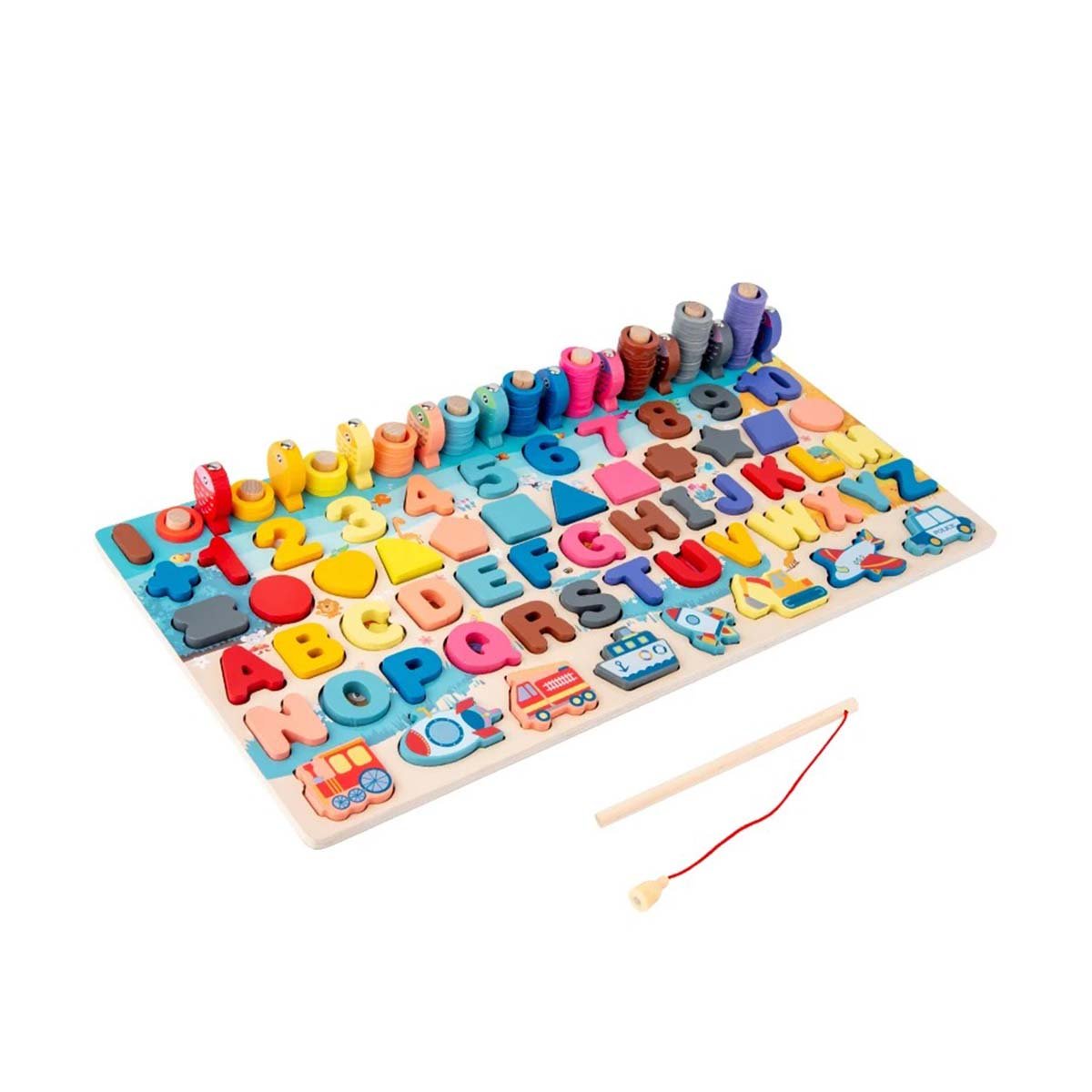PACK4 MATERIAL EDUCATIVO INFANTIL DE PESCA CON NUMEROS Y FORMAS YPAPEL REGALO - 3