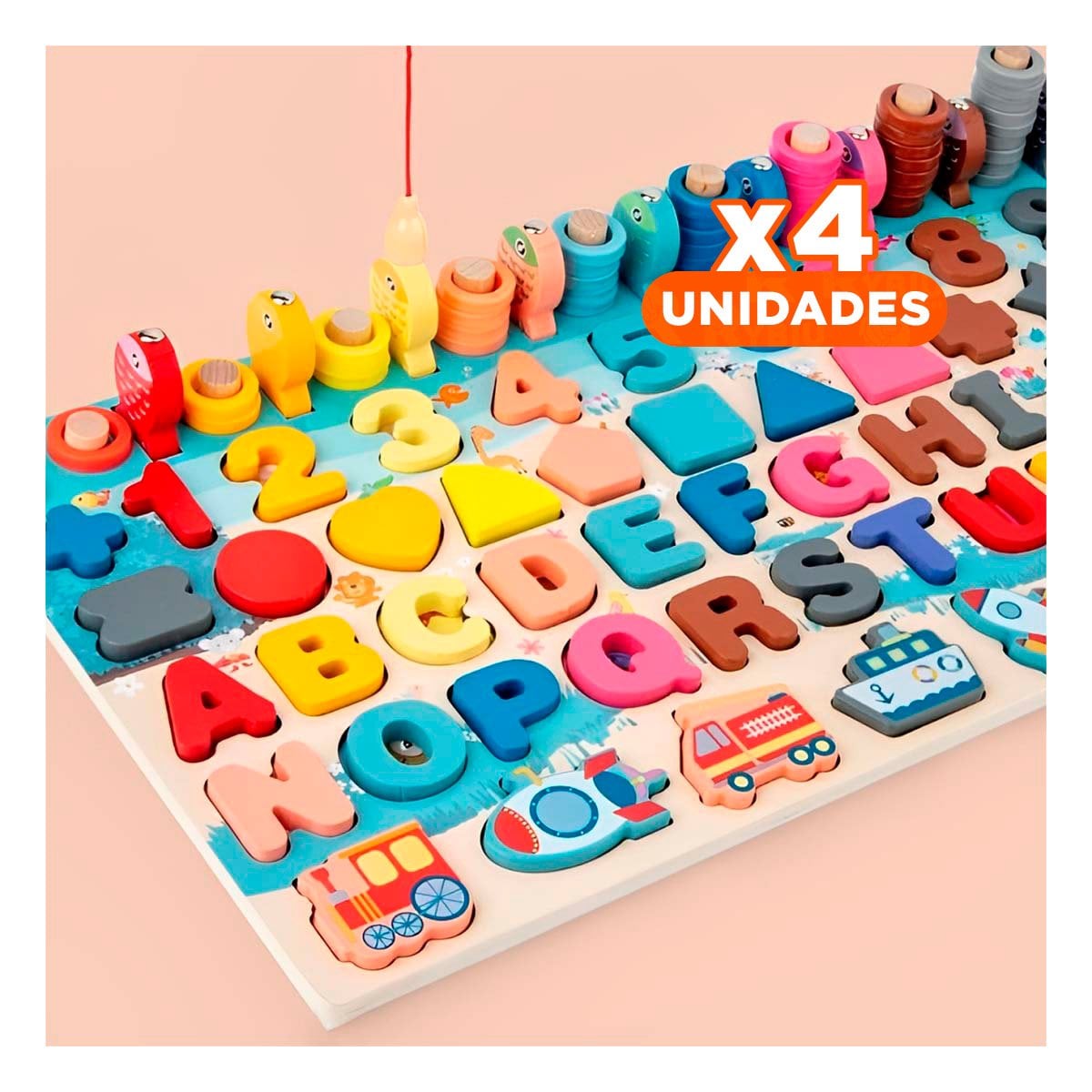 PACK4 MATERIAL DIDACTICO MULTICOLOR CON ACTIVIDADES DE PESCA Y TRANSPORTE - 1