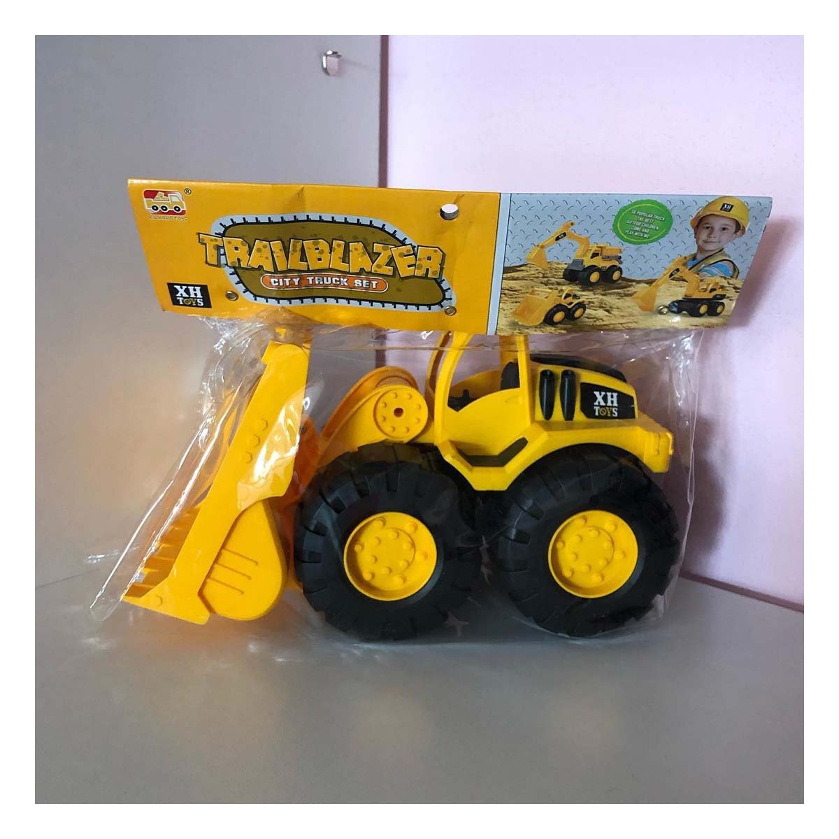 JUGUETE DE EXCAVACION BRAZO DELANTERO 19,5X32CM AMARILLO YREGALO STICKER - 5