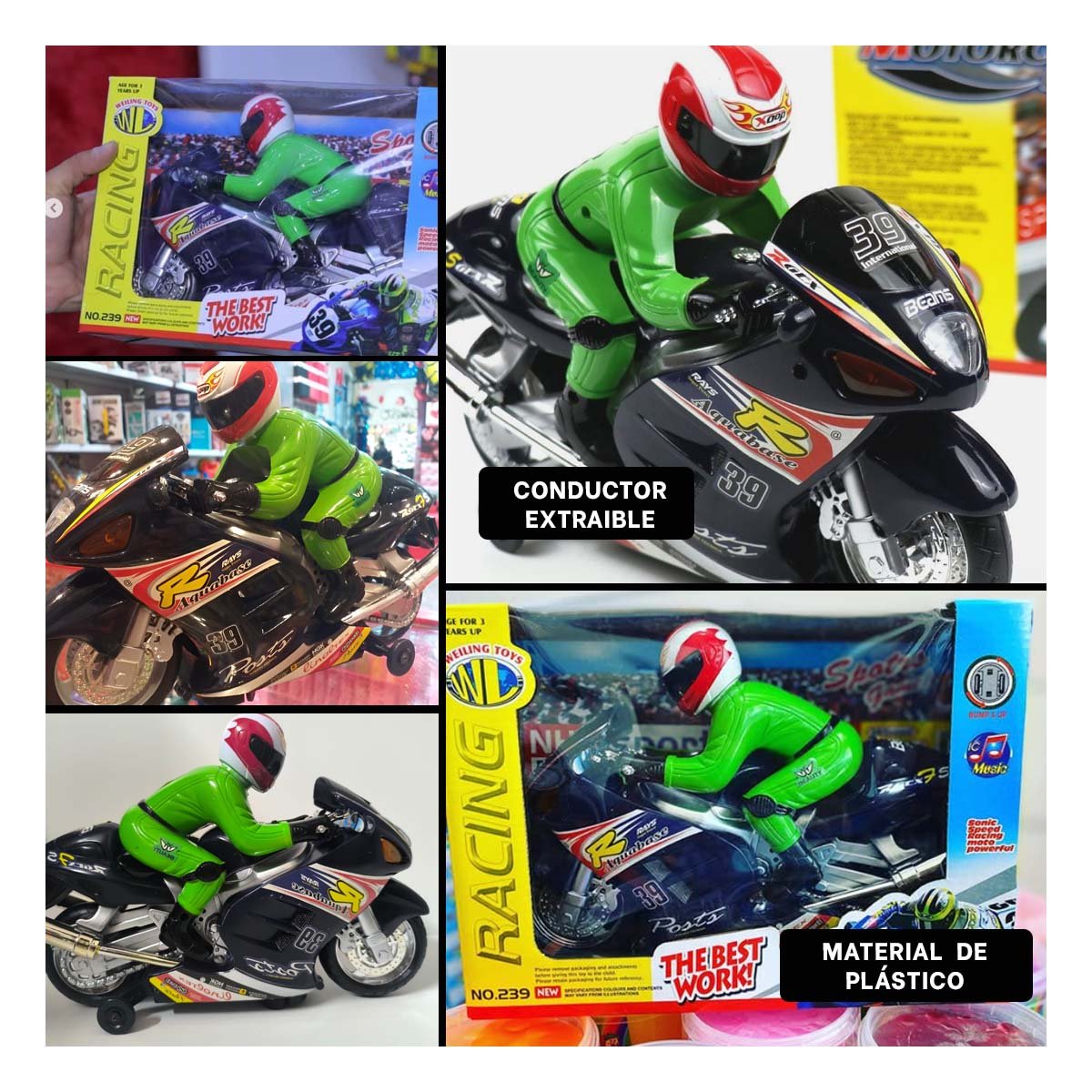 UNIDAD DE VELOCIDAD CON PILOTO NEGRO PARA JUEGO INFANTIL DIARIO YSTICKY - 5