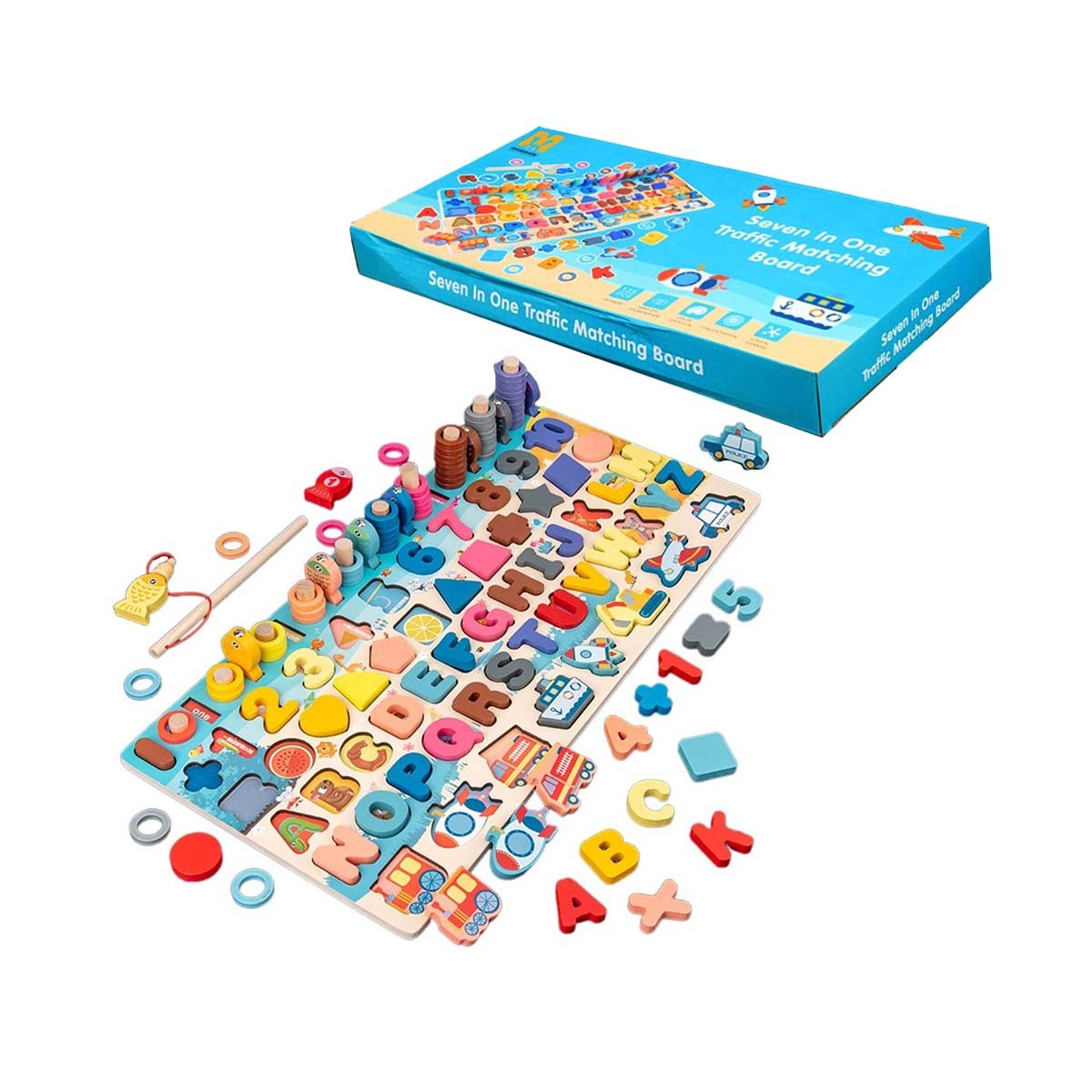 KIT DIDACTICO MULTICOLOR CON ACTIVIDADES DE PESCA Y TRANSPORTE YLIGAS REGALO - 3