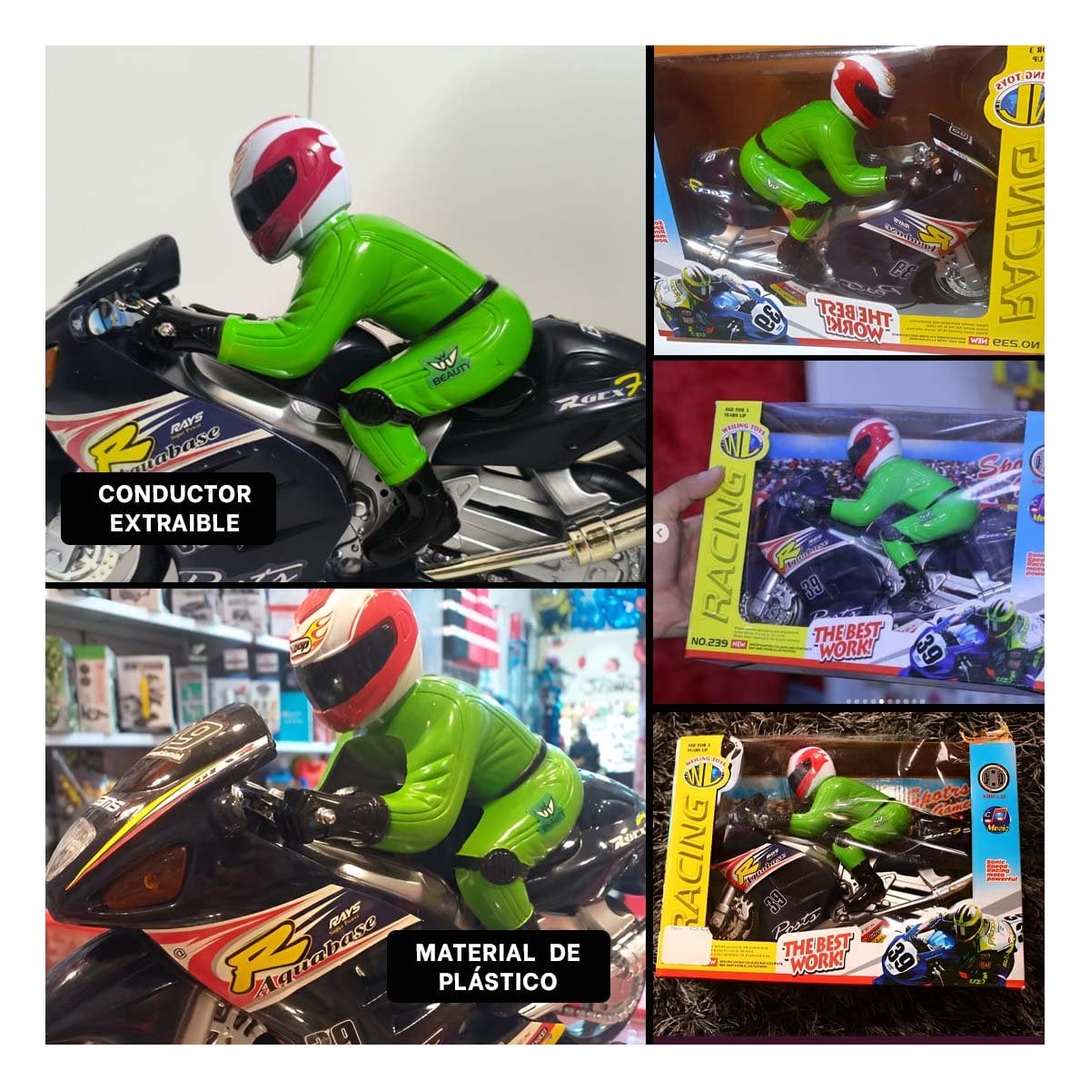 PACK6 TRANSPORTE DEPORTIVO CON PILOTO NEGRO PARA FANTASIA Y ACCION YPAPEL REGALO - 3