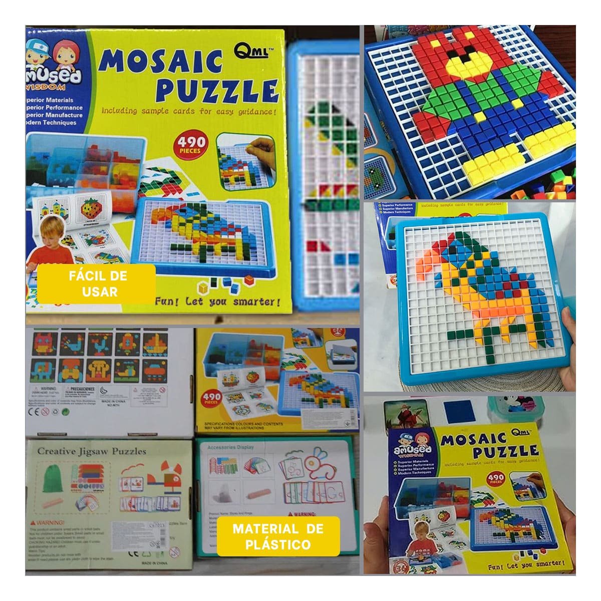 JUEGO COLORIDO 490 PIEZAS MULTICOLOR PARA DIVERSION Y APRENDIZAJE - 5