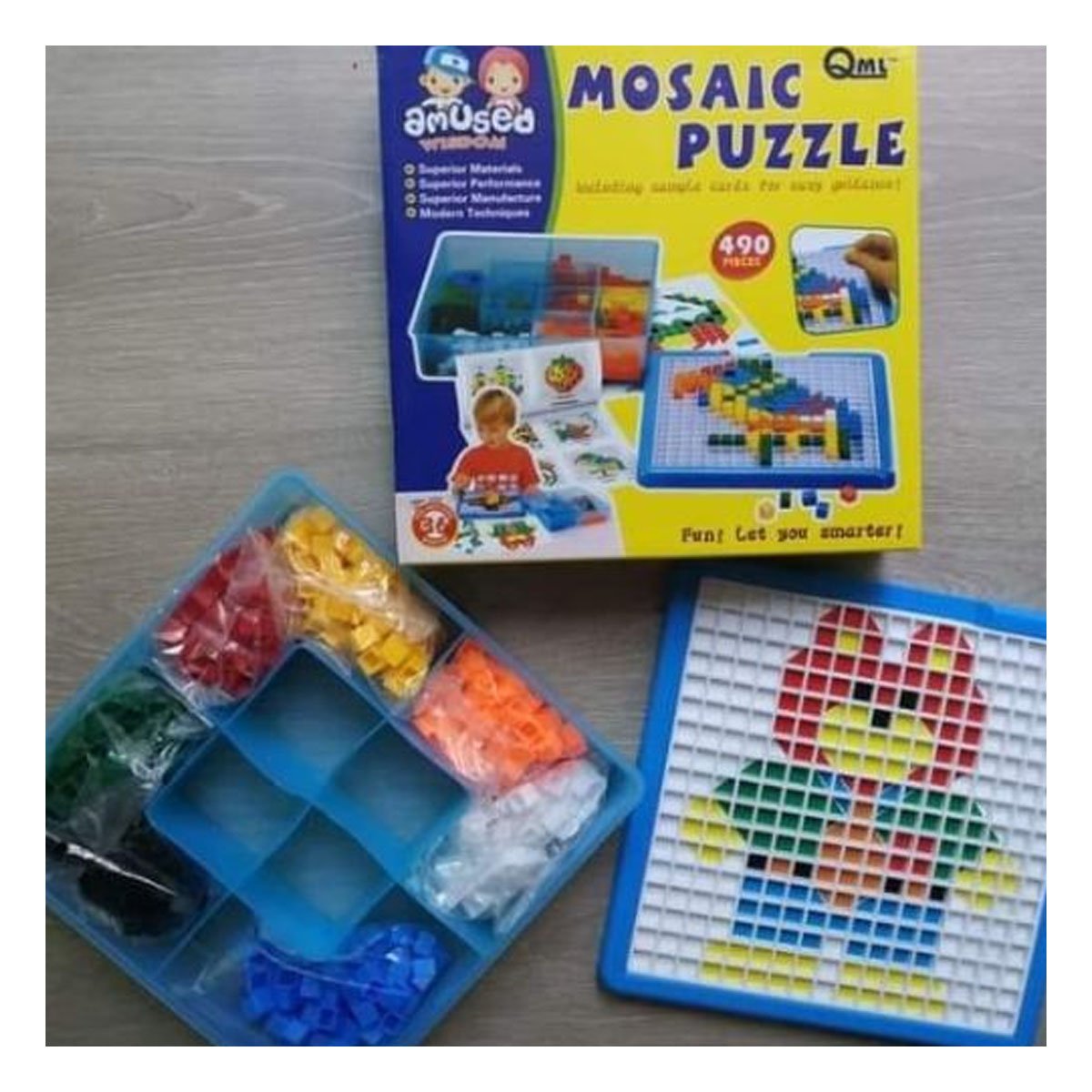 MOSAICO EDUCATIVO 490 PIEZAS MULTICOLOR PARA APRENDIZAJE Y DIVERSION YLIGAS REGALO - 1