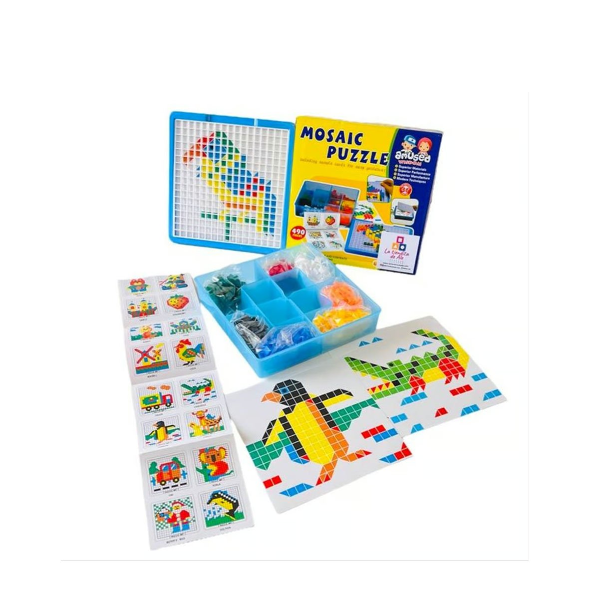 MOSAICO EDUCATIVO 490 PIEZAS MULTICOLOR PARA APRENDIZAJE Y DIVERSION YLIGAS REGALO - 3