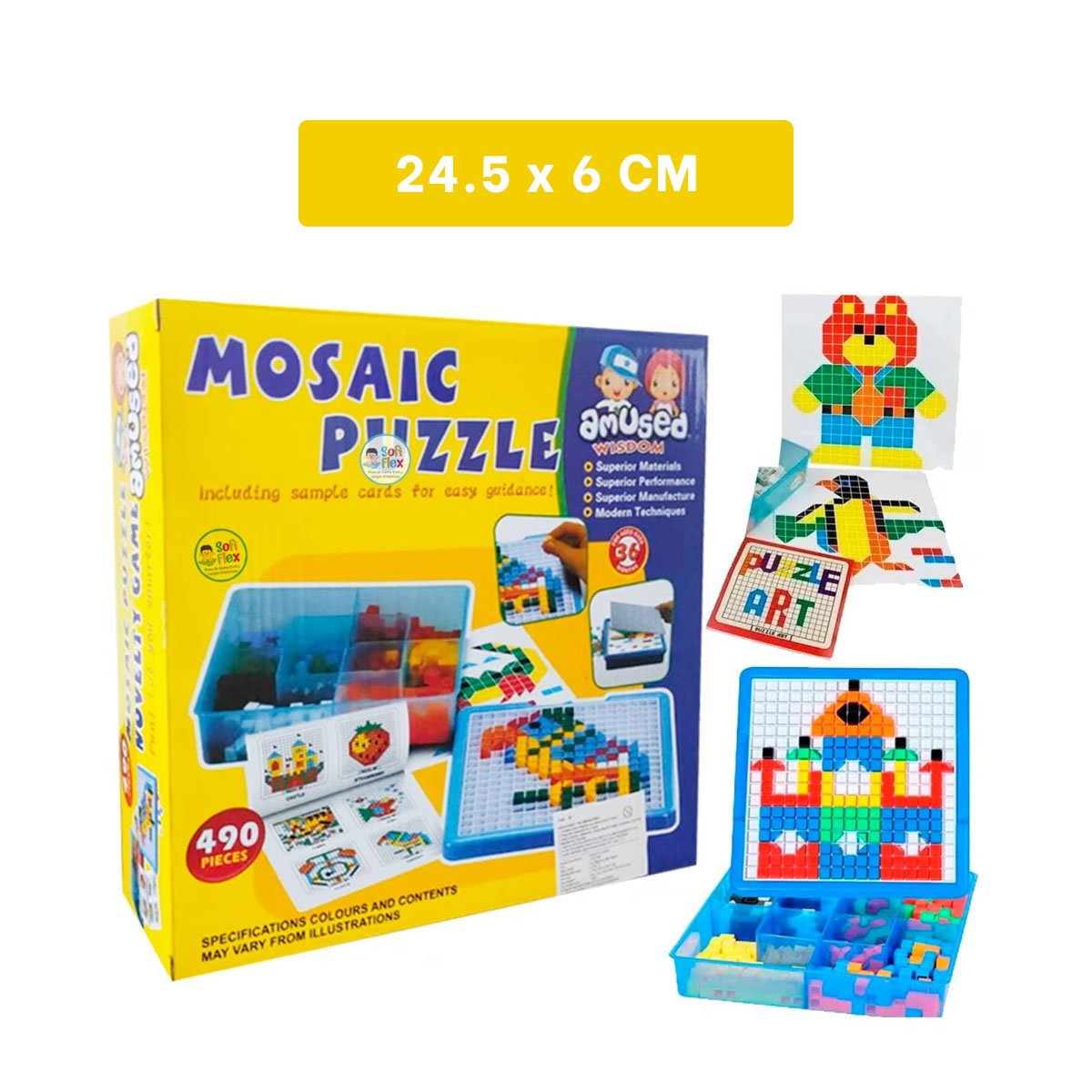 MOSAICO EDUCATIVO 490 PIEZAS MULTICOLOR PARA APRENDIZAJE Y DIVERSION YLIGAS REGALO - 4