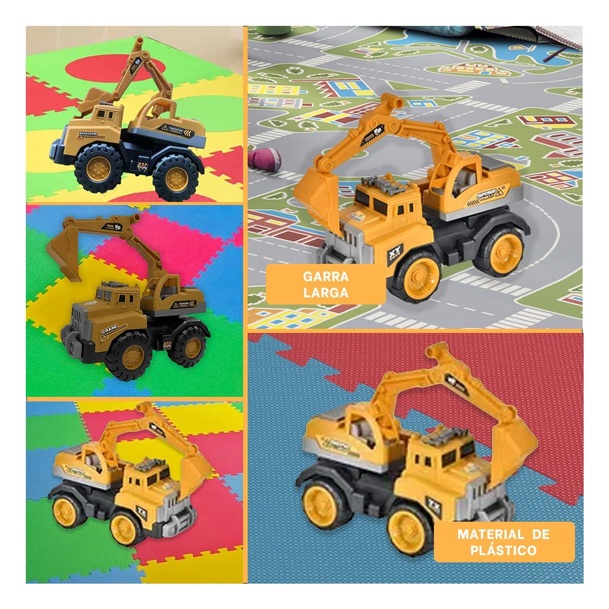 PACK6 BRAZO EXCAVADOR DE OBRA 23X35CM AMARILLO INFANTIL YPAPEL REGALO - 3