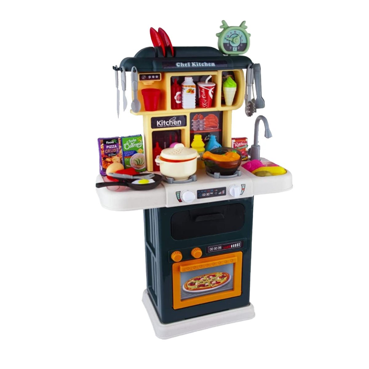 SET DE COCINA PARA NINOS 64 PZS VERDE CON CHORRO REAL YLIGAS REGALO - 3