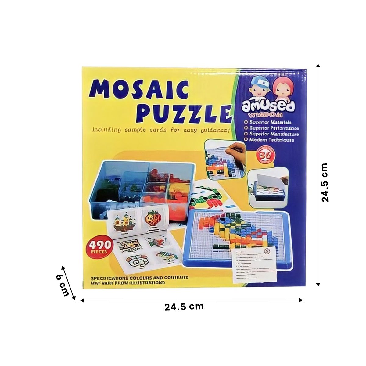 PACK6 ACTIVIDAD CREATIVA 490 PIEZAS MULTICOLOR PARA TIEMPO LIBRE EN CASA YPAPEL REGALO - 4