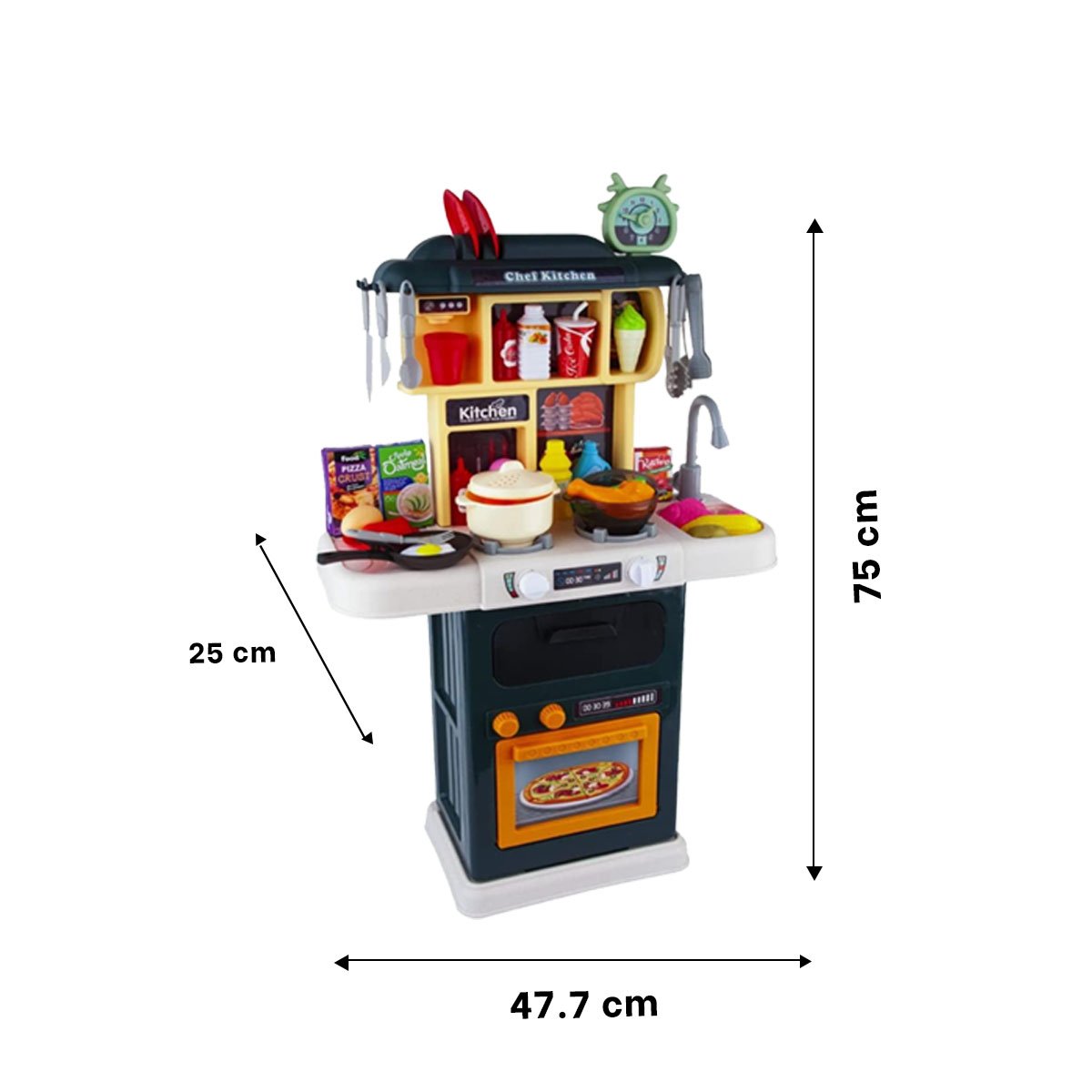 SET DE COCINA INFANTIL 64 PZS VERDE CON FUNCION DE AGUA YPAPEL REGALO - 4