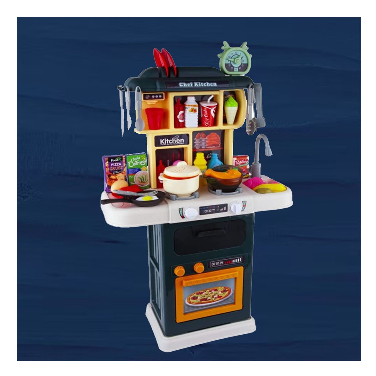 SET DE COCINA INFANTIL 64 PZS VERDE CON FUNCION DE AGUA YPAPEL REGALO - 5