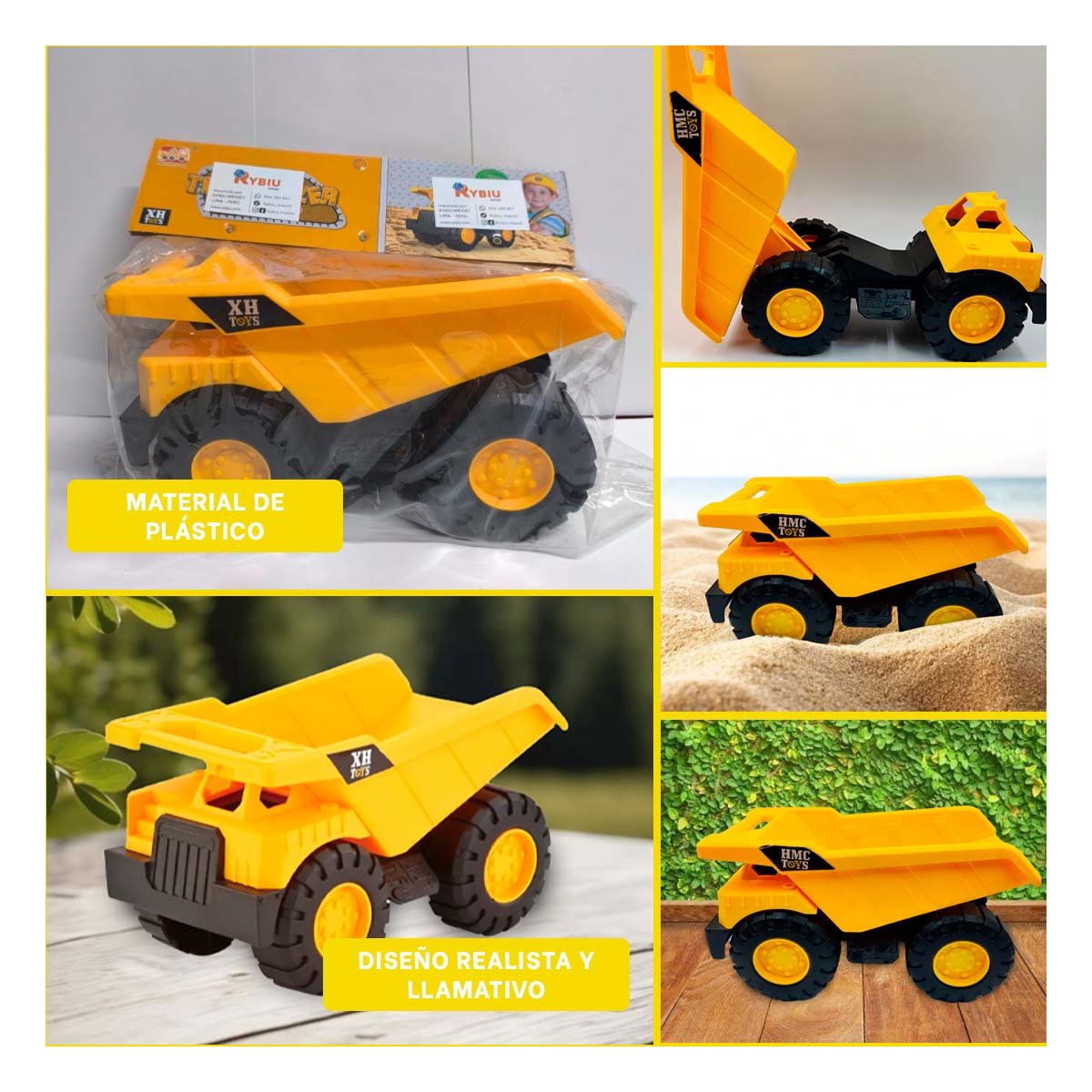 PACK4 EQUIPO DE CONSTRUCCION BRAZO DELANTERO 19,5X32CM AMARILLO PARA NINOS YREGALO STICKER - 2