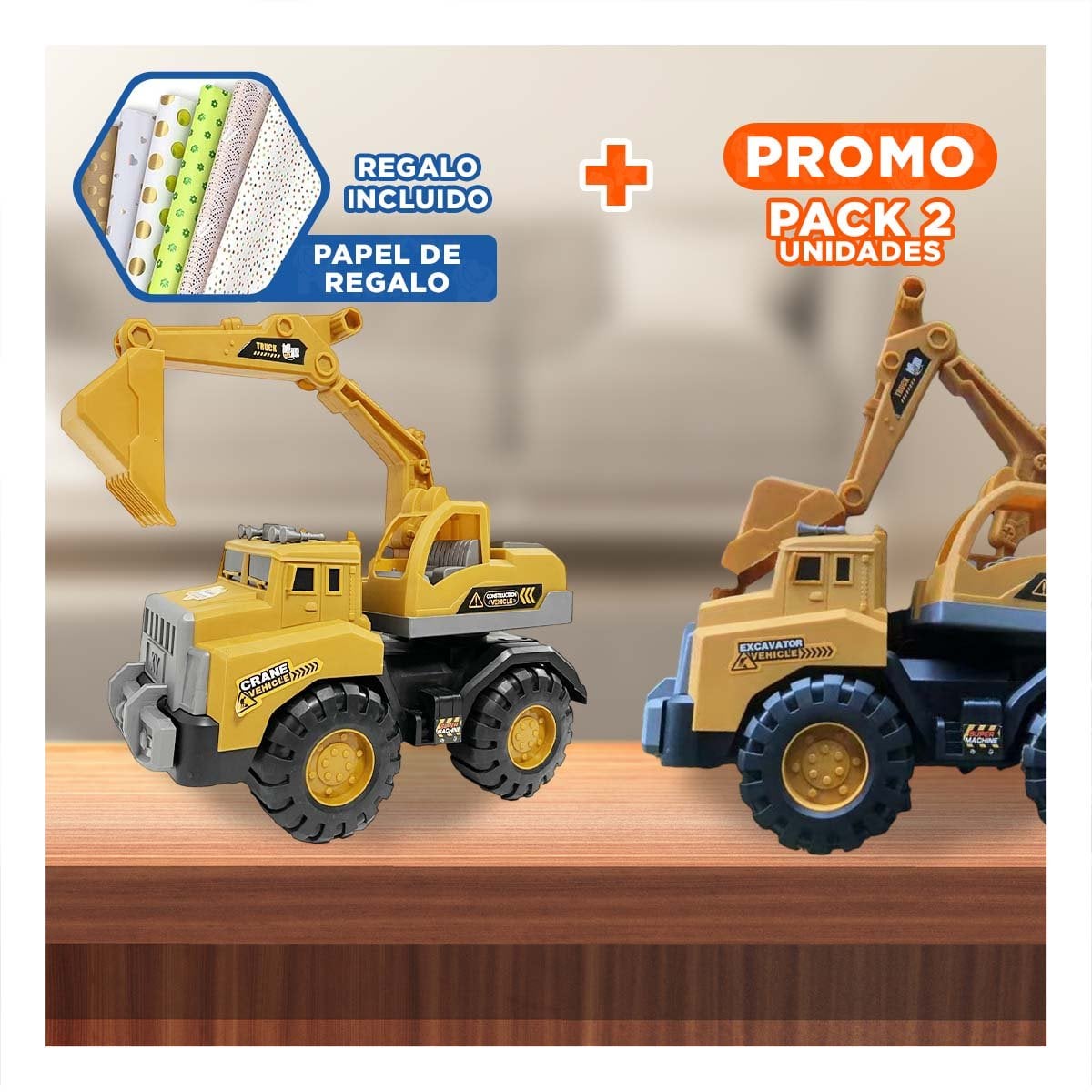 PACK2 PALA DE OBRA PARA JUEGO INFANTIL 23X35CM AMARILLO YPAPEL REGALO - 1