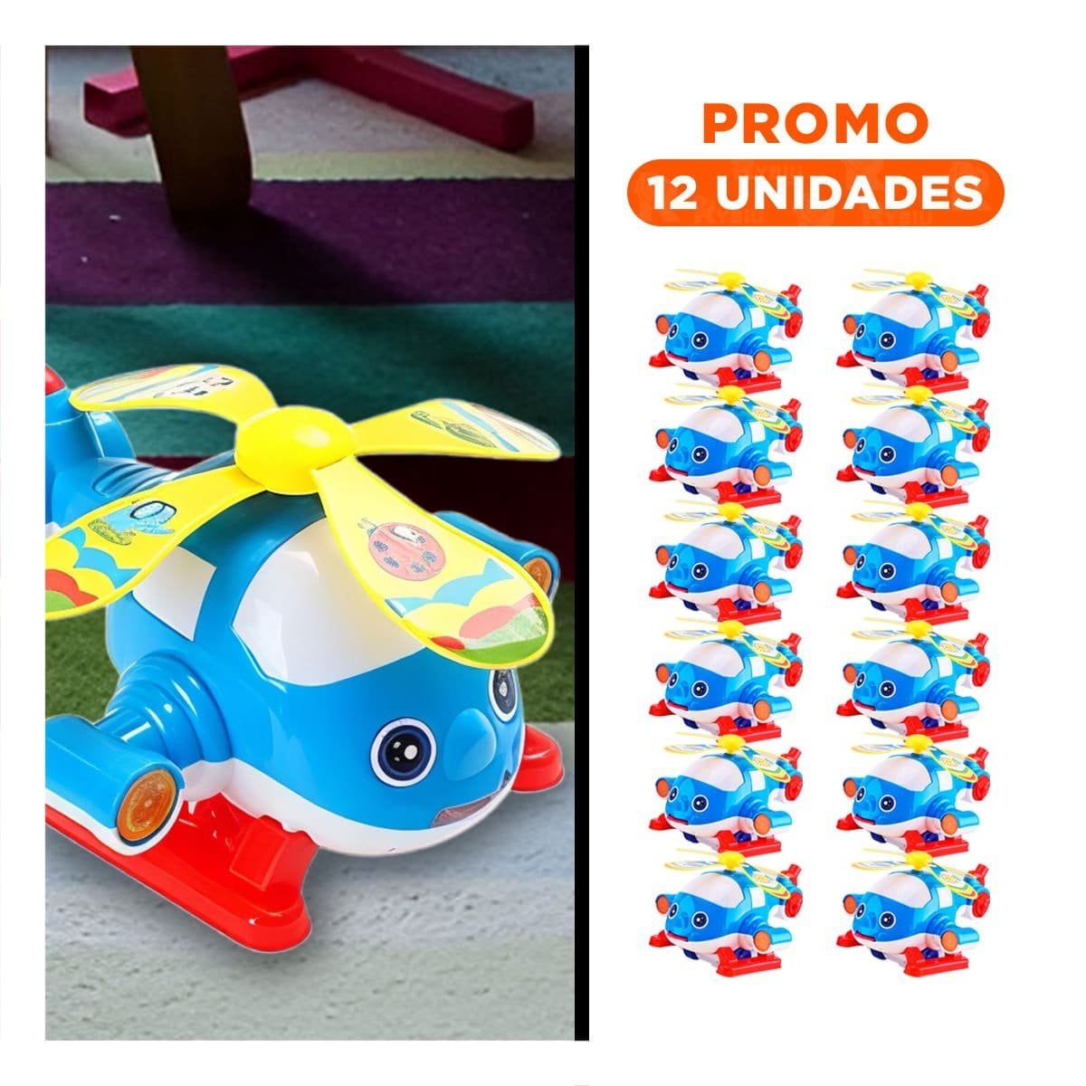 PACK12 FIGURA GIRATORIA JALADOR AZUL PARA NINOS CON MOVIMIENTO FLUIDO YREGALO STICKER - 1