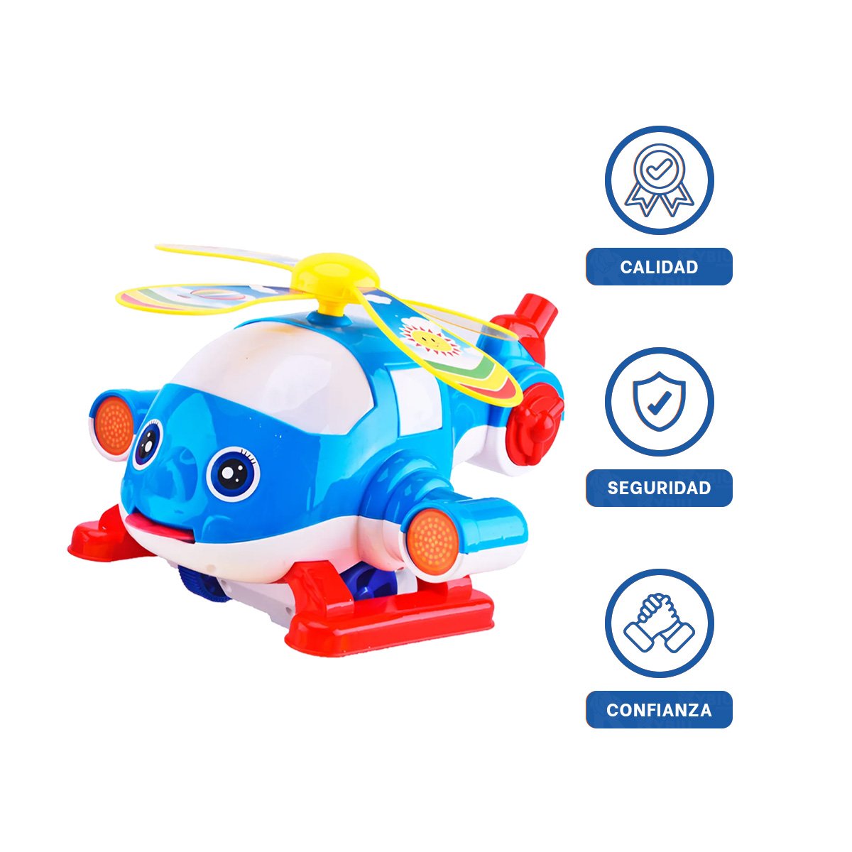 PACK6 MODELO GIRATORIO JALADOR AZUL INFANTIL PARA JUEGOS CREATIVOS YREGALO STICKER - 2
