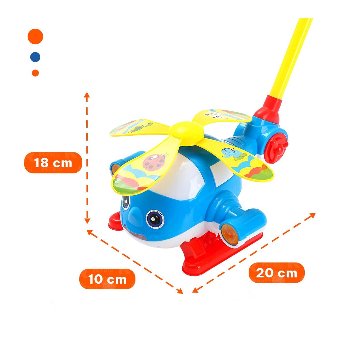 PACK6 ARTEFACTO GIRATORIO JALADOR AZUL PARA NINOS CON RESISTENTE YPAPEL REGALO - 4