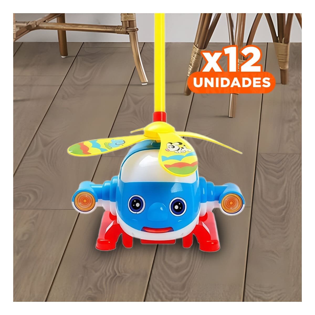 PACK12 ELEMENTO GIRATORIO JALADOR AZUL PARA NINOS CON FACIL ARRASTRE Y USO SEGURO - 1