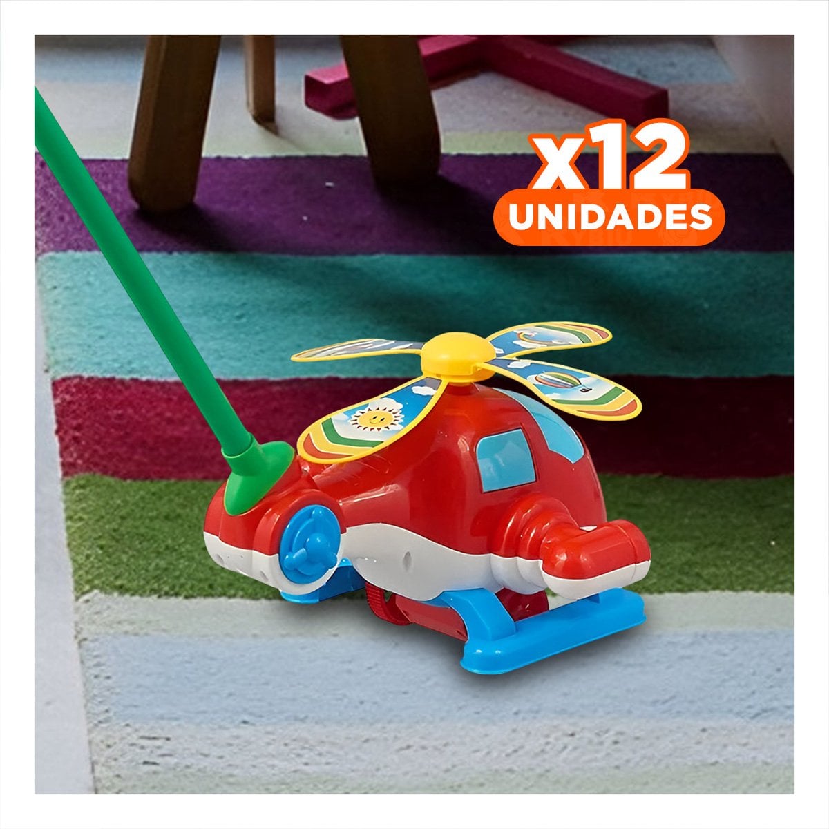 PACK12 ELEMENTO GIRATORIO JALADOR ROJO PARA NINOS CON FACIL ARRASTRE Y USO SEGURO - 1