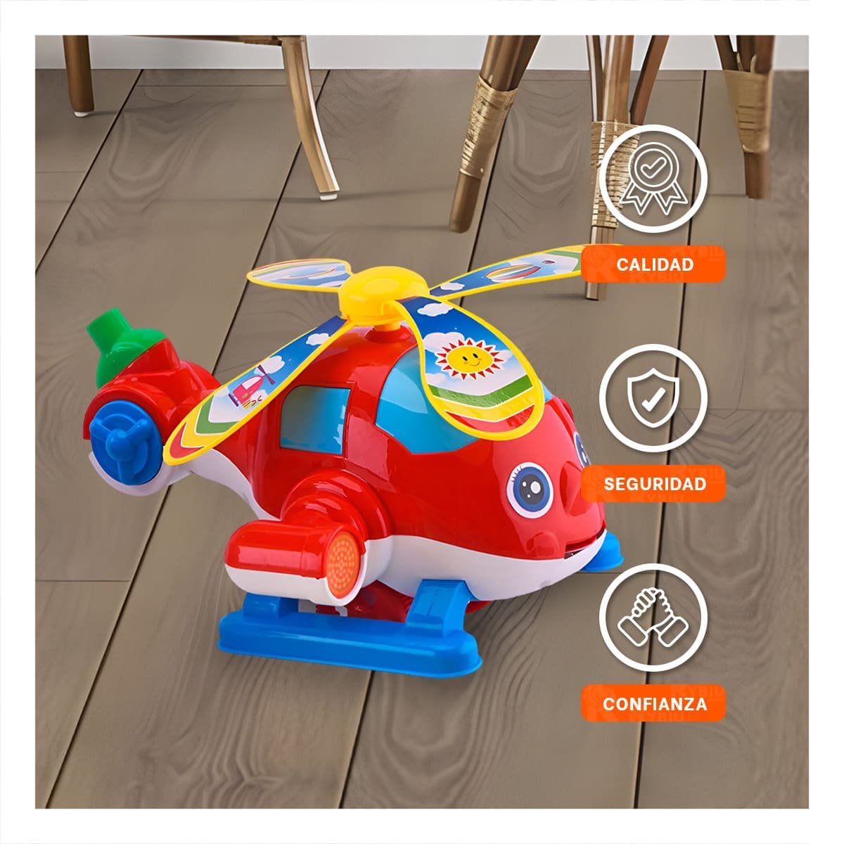 PACK4 HELICE GIRATORIA JALADOR ROJO PARA NINOS CON MOVIMIENTO CONTINUO Y JUEGO SEGURO - 3