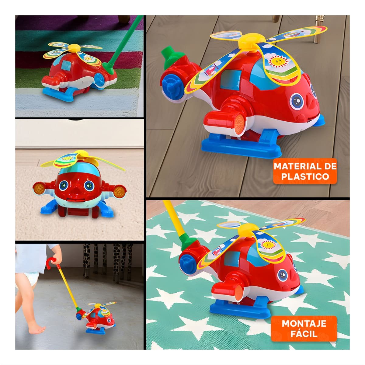 PACK6 ARTEFACTO GIRATORIO JALADOR ROJO PARA NINOS CON RESISTENTE YPAPEL REGALO - 3
