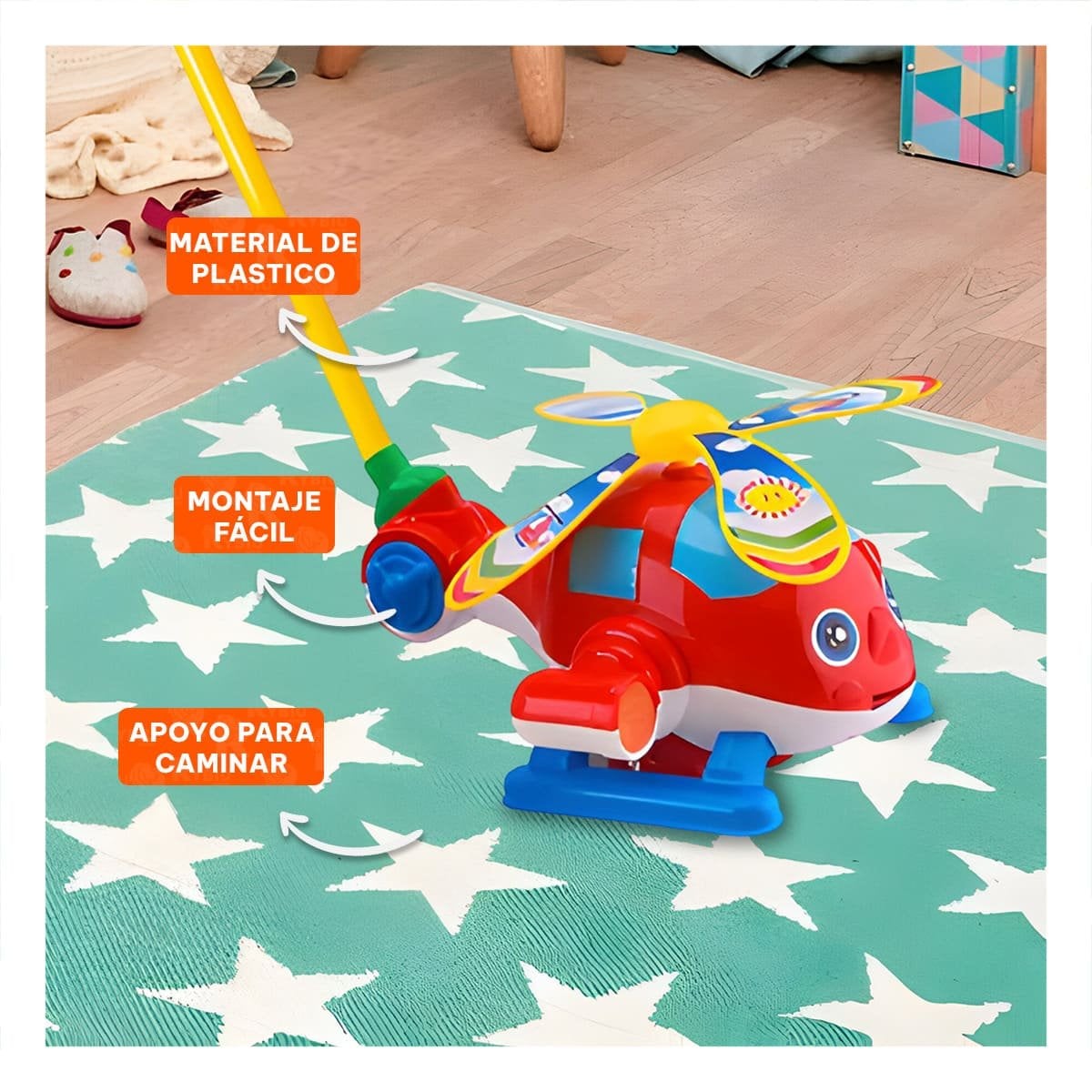 PACK2 AVION GIRATORIO ROJO JALADOR INFANTIL PARA JUEGOS DINAMICOS Y ENTRETENIMIENTO DIARIO - 5