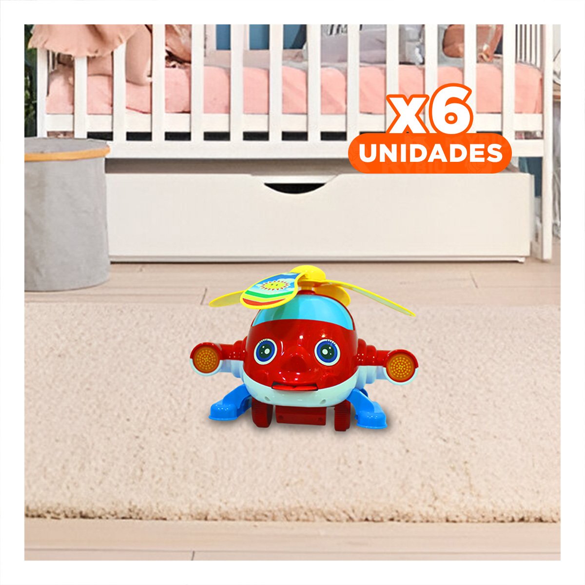 PACK6 MODELO GIRATORIO JALADOR ROJO INFANTIL PARA JUEGOS CREATIVOS YREGALO STICKER - 1