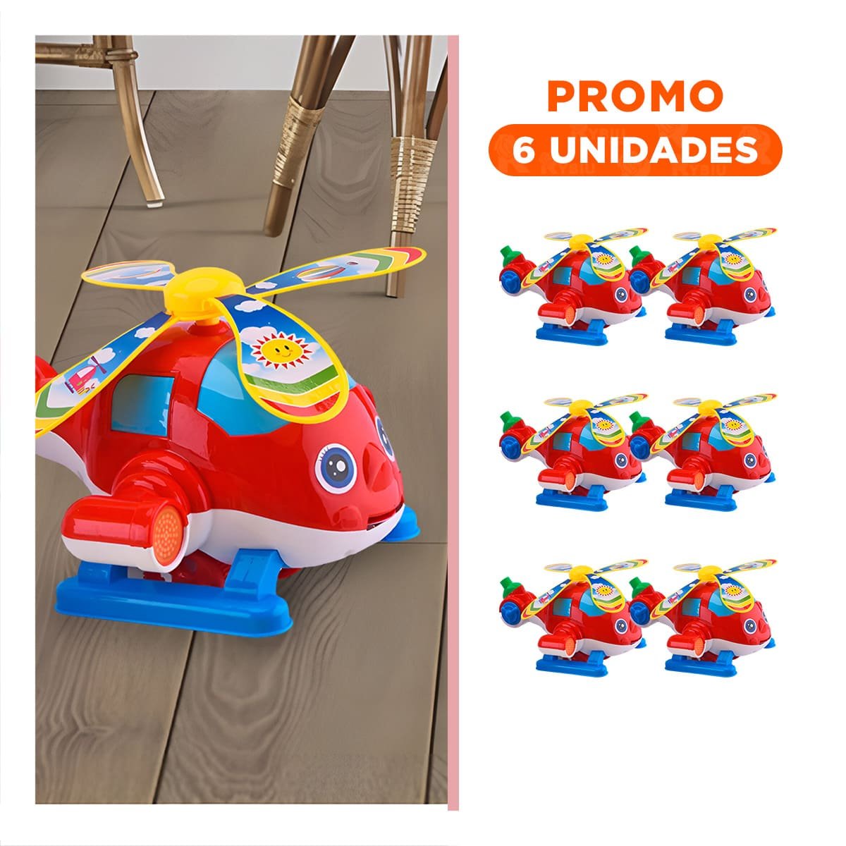 PACK6 OBJETO GIRATORIO JALADOR ROJO INFANTIL PARA DIVERSION ACTIVA Y MOVIMIENTO SUAVE - 1